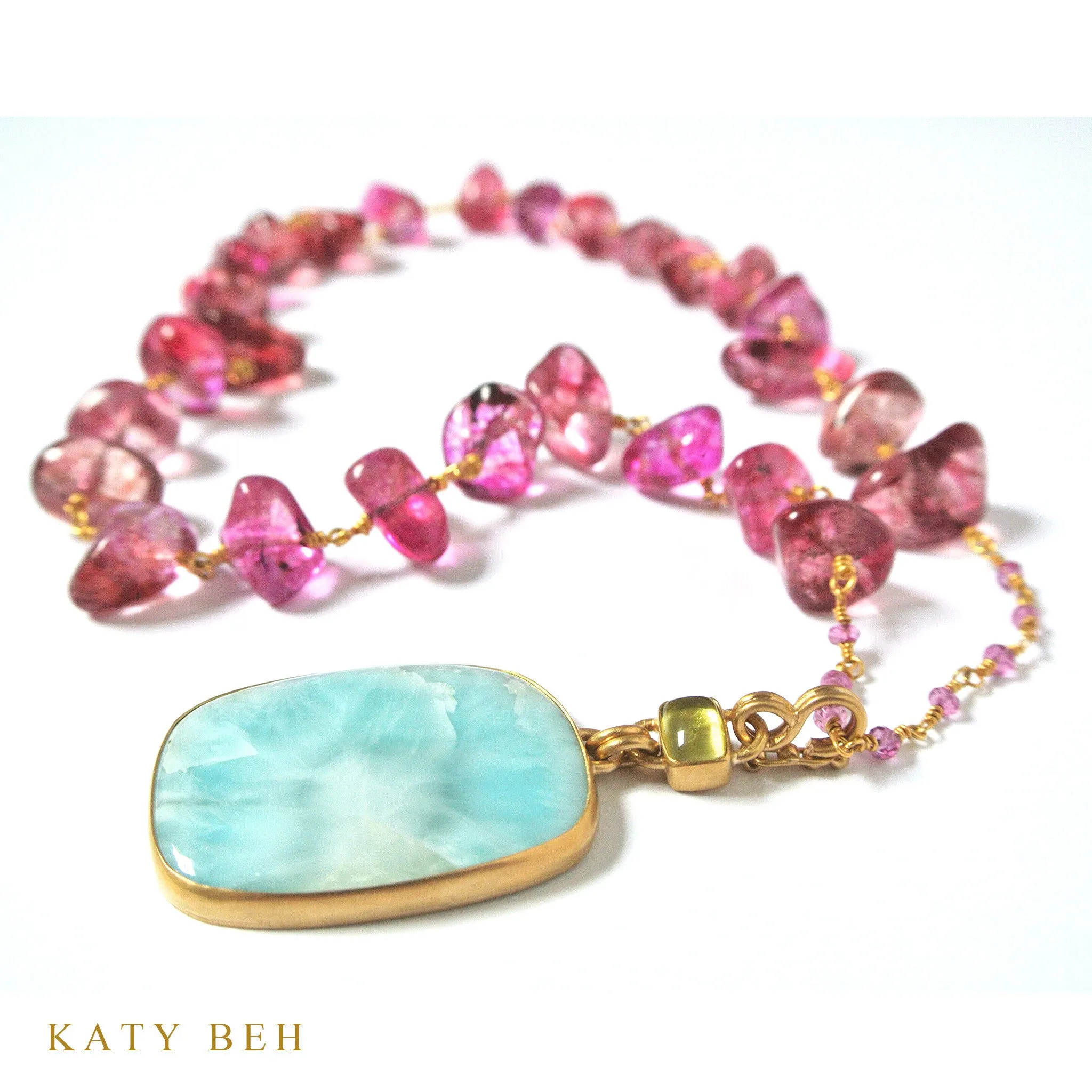 Pink Tourmaline and Pink Topaz Necklace
