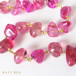 Pink Tourmaline and Pink Topaz Necklace