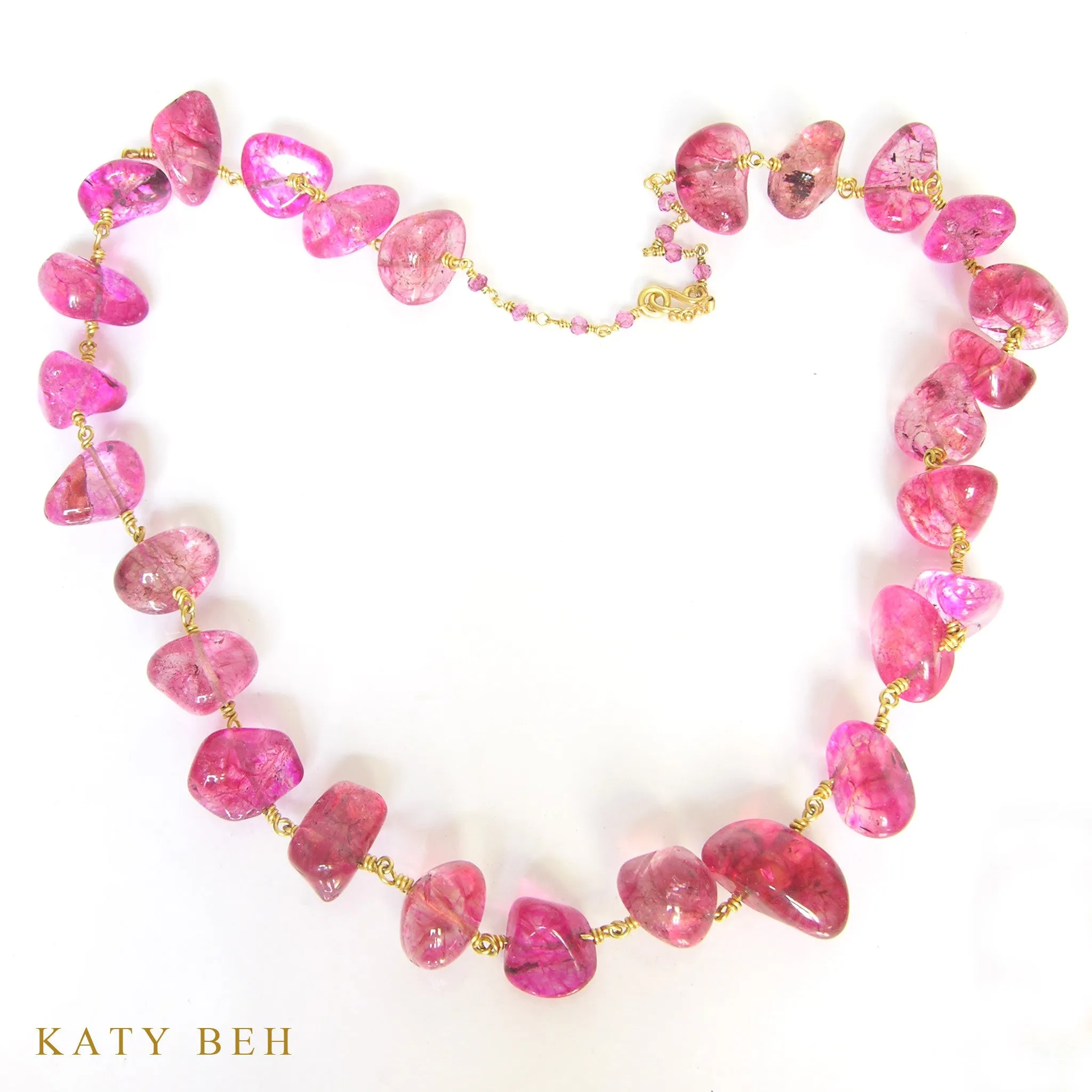 Pink Tourmaline and Pink Topaz Necklace