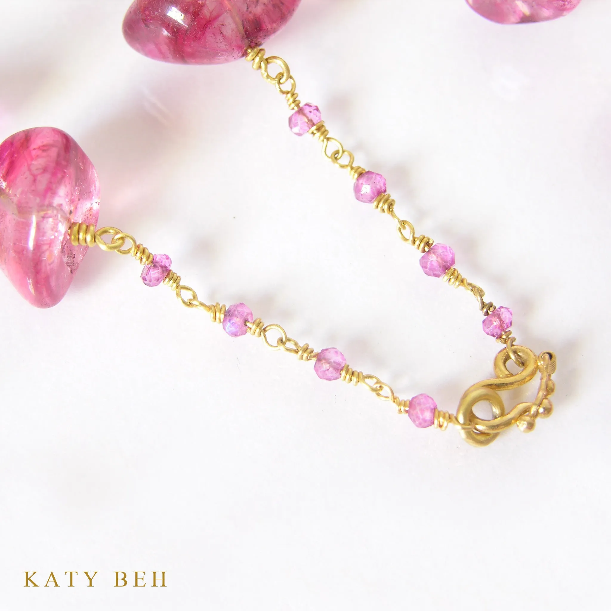 Pink Tourmaline and Pink Topaz Necklace