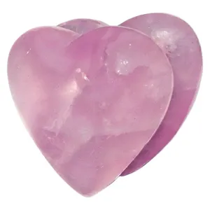 Pinkcity Creation Handicrafts Designer Rose Quartz Stone Love Double Joint Heart Shape (4 x 1 x 3 cm, Pink).