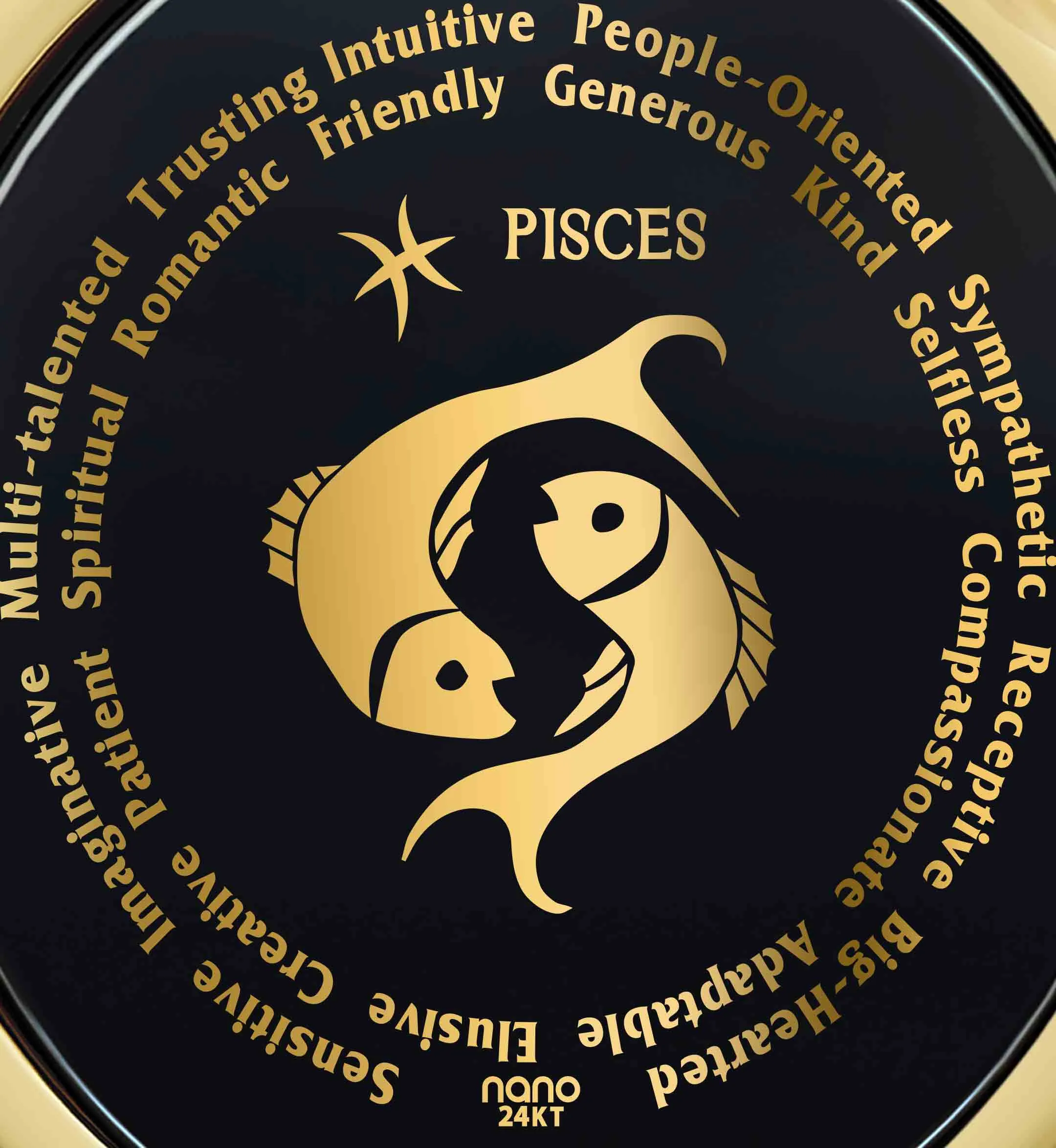 Pisces Necklaces for Lovers of the Zodiac 24k Gold Inscribed