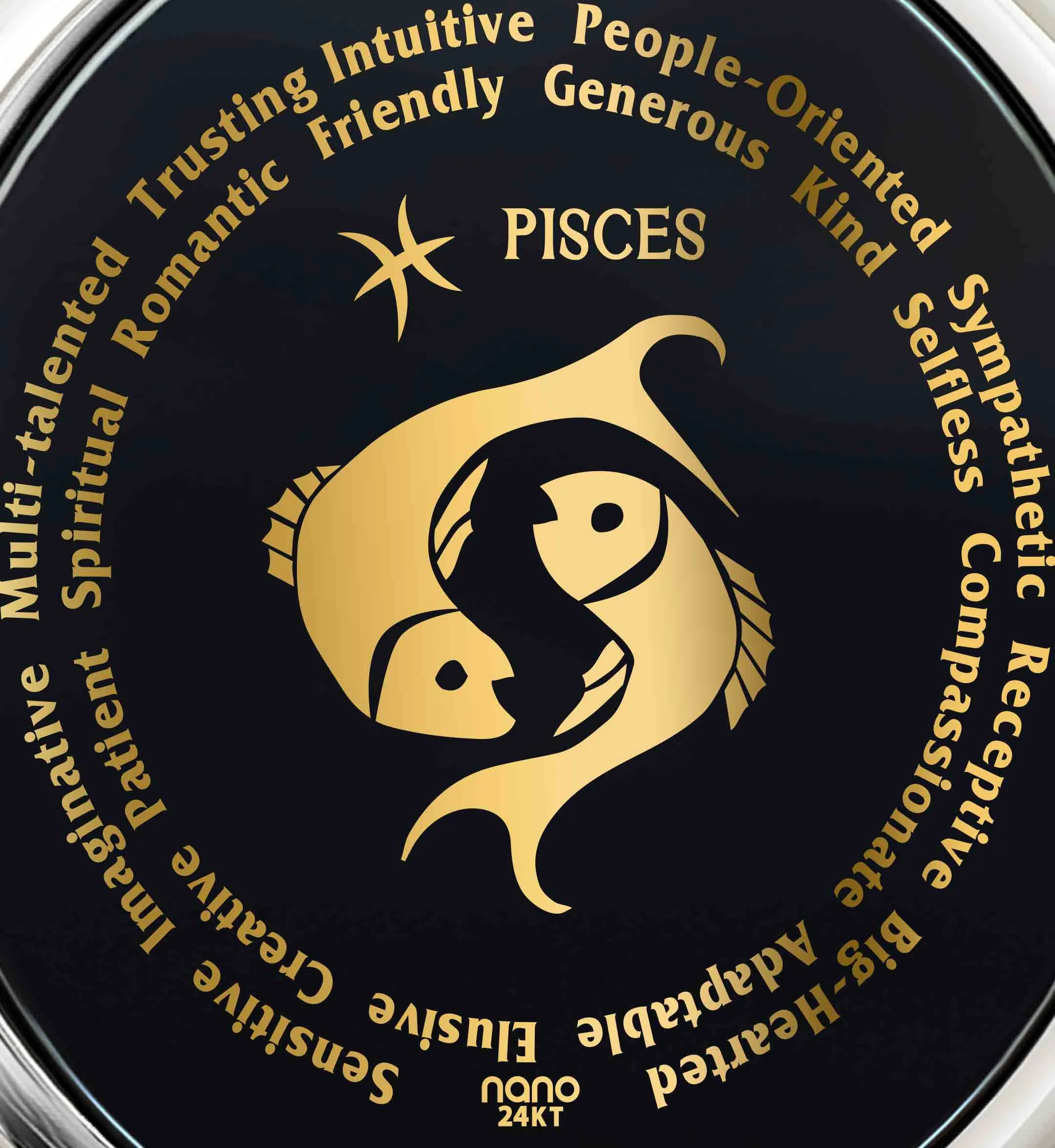 Pisces Necklaces for Lovers of the Zodiac 24k Gold Inscribed