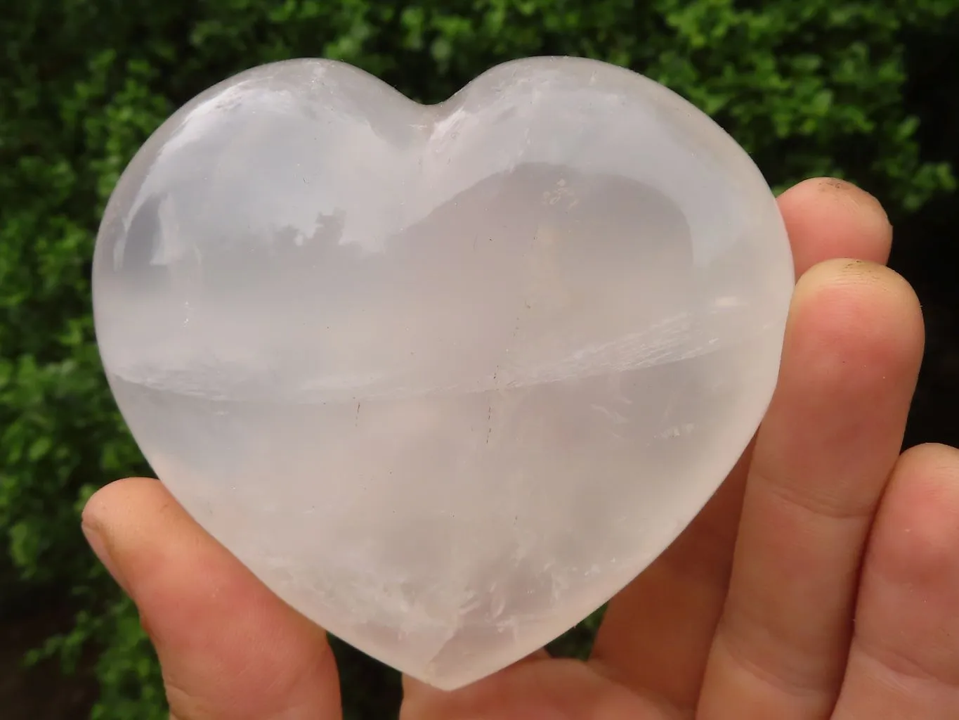 Polished Girasol Pearl Quartz Hearts x 6 From Madagascar