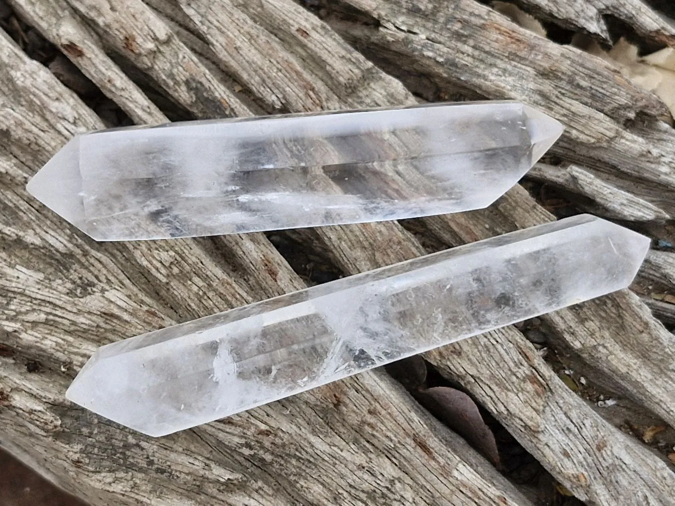Polished Semi Optic Clear Quartz Crystals x 7 From Madagascar