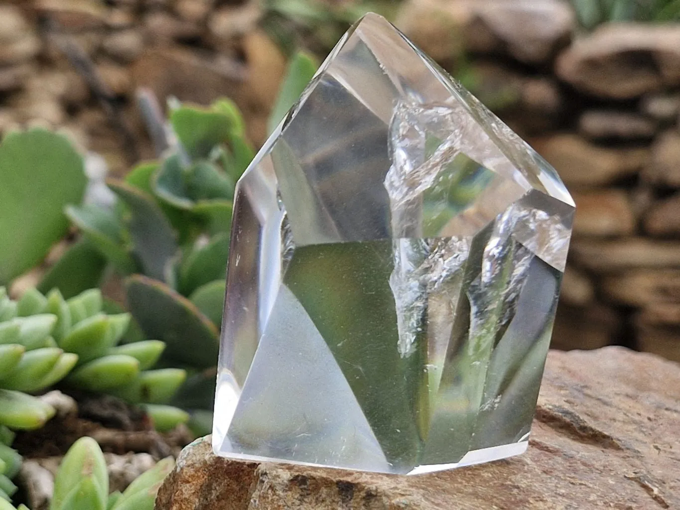 Polished Semi Optic Clear Quartz Crystals x 7 From Madagascar