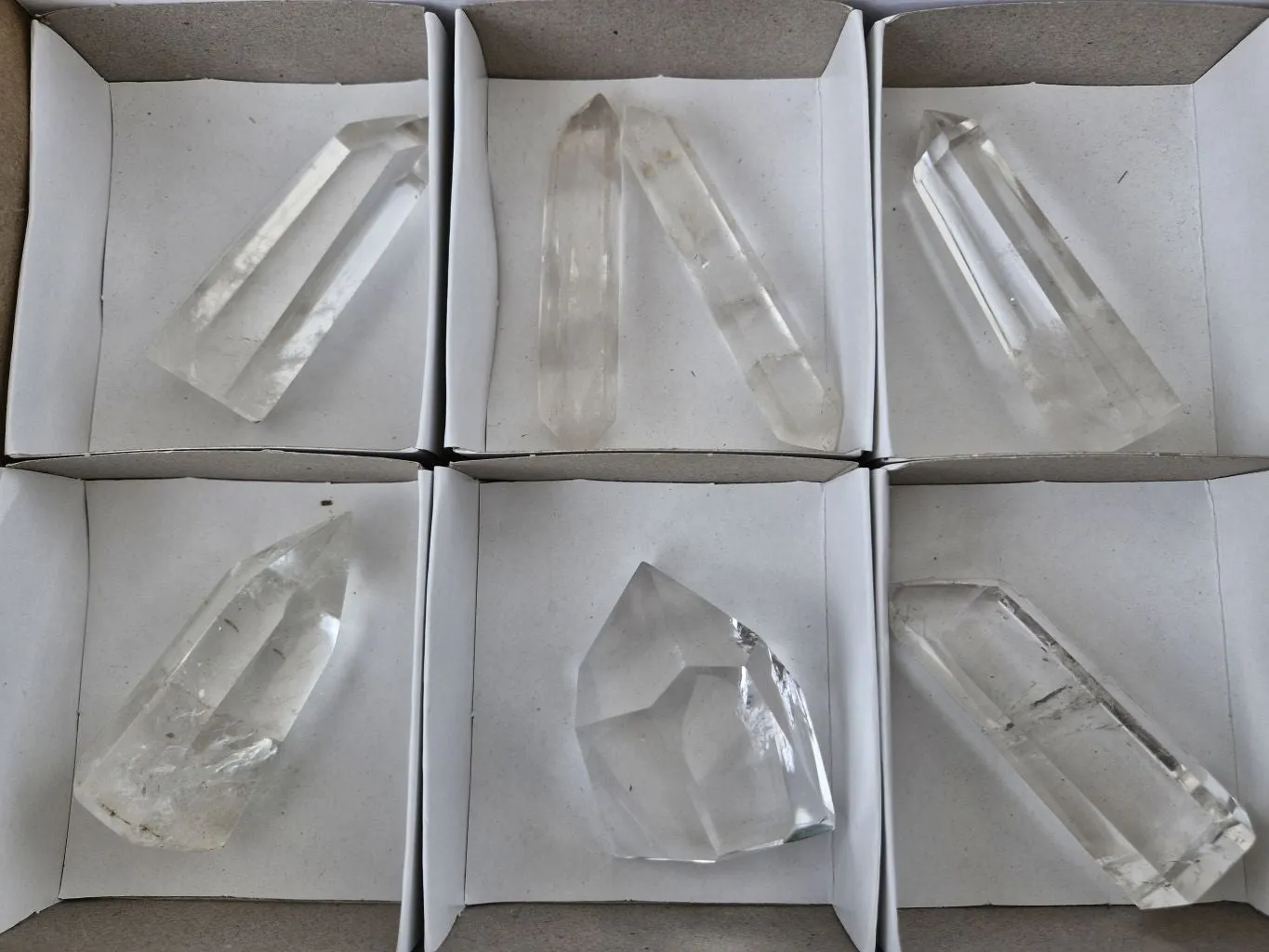 Polished Semi Optic Clear Quartz Crystals x 7 From Madagascar