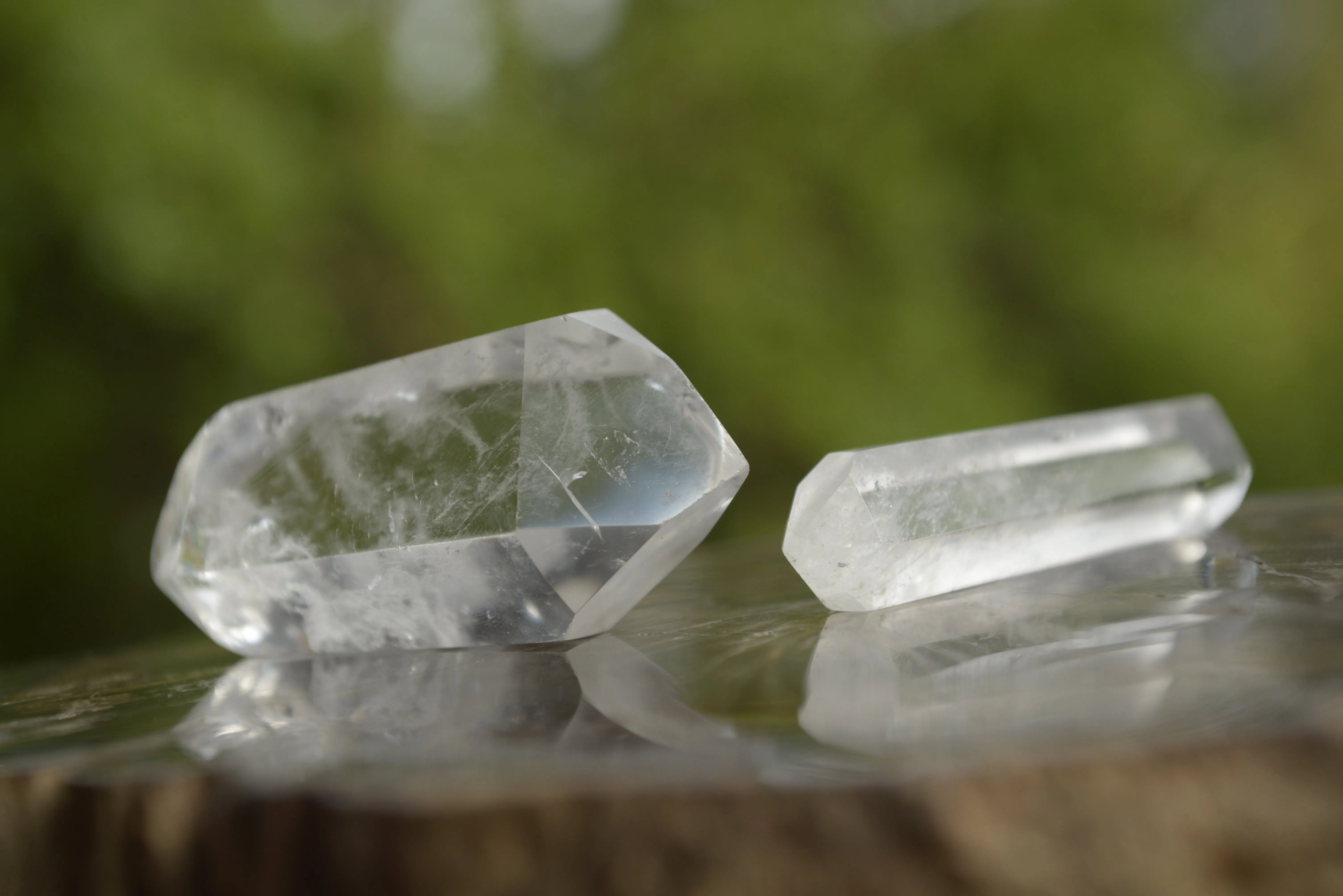 Polished Small Double Terminated Clear Quartz Crystals x 24 From Madagascar