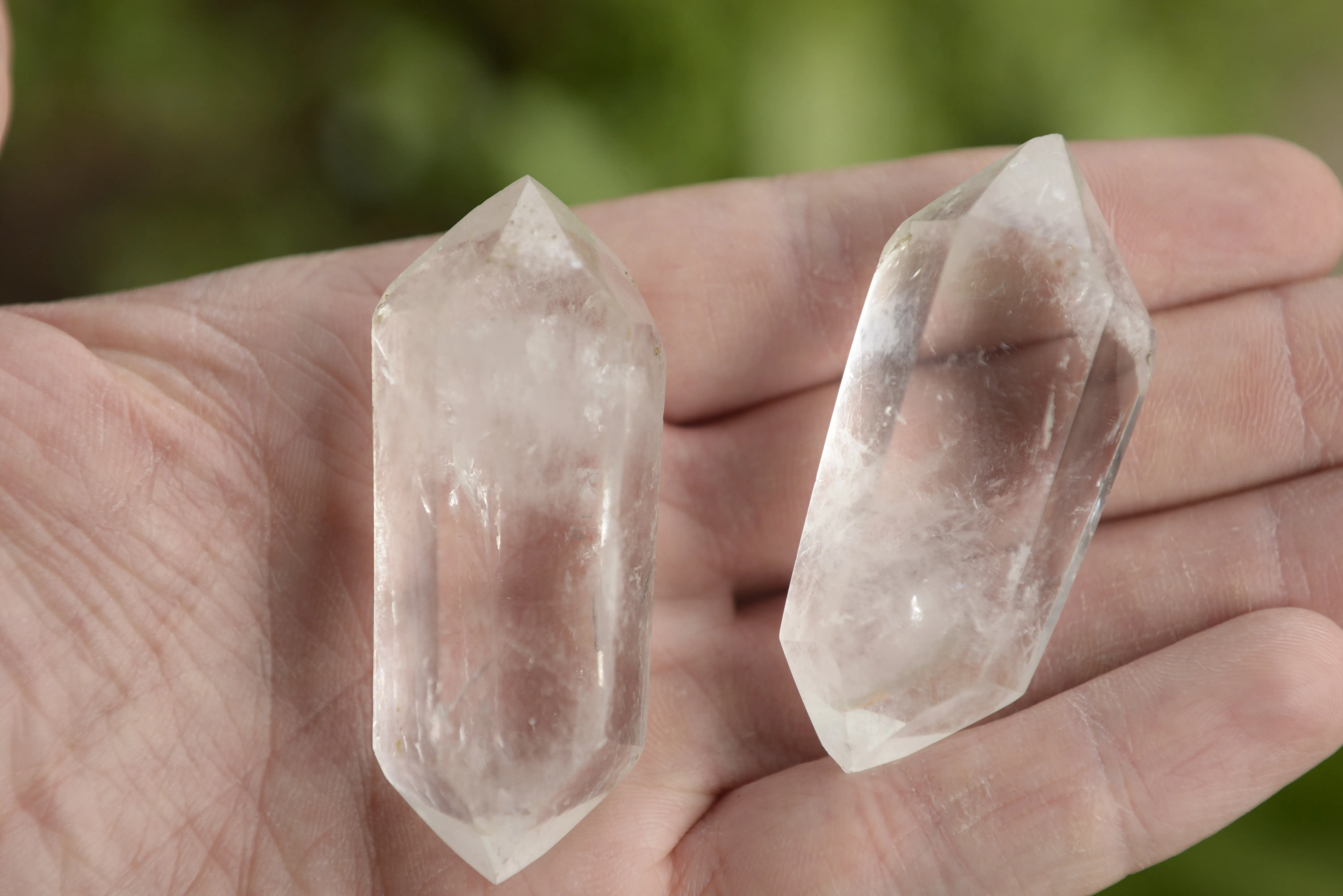 Polished Small Double Terminated Clear Quartz Crystals x 24 From Madagascar