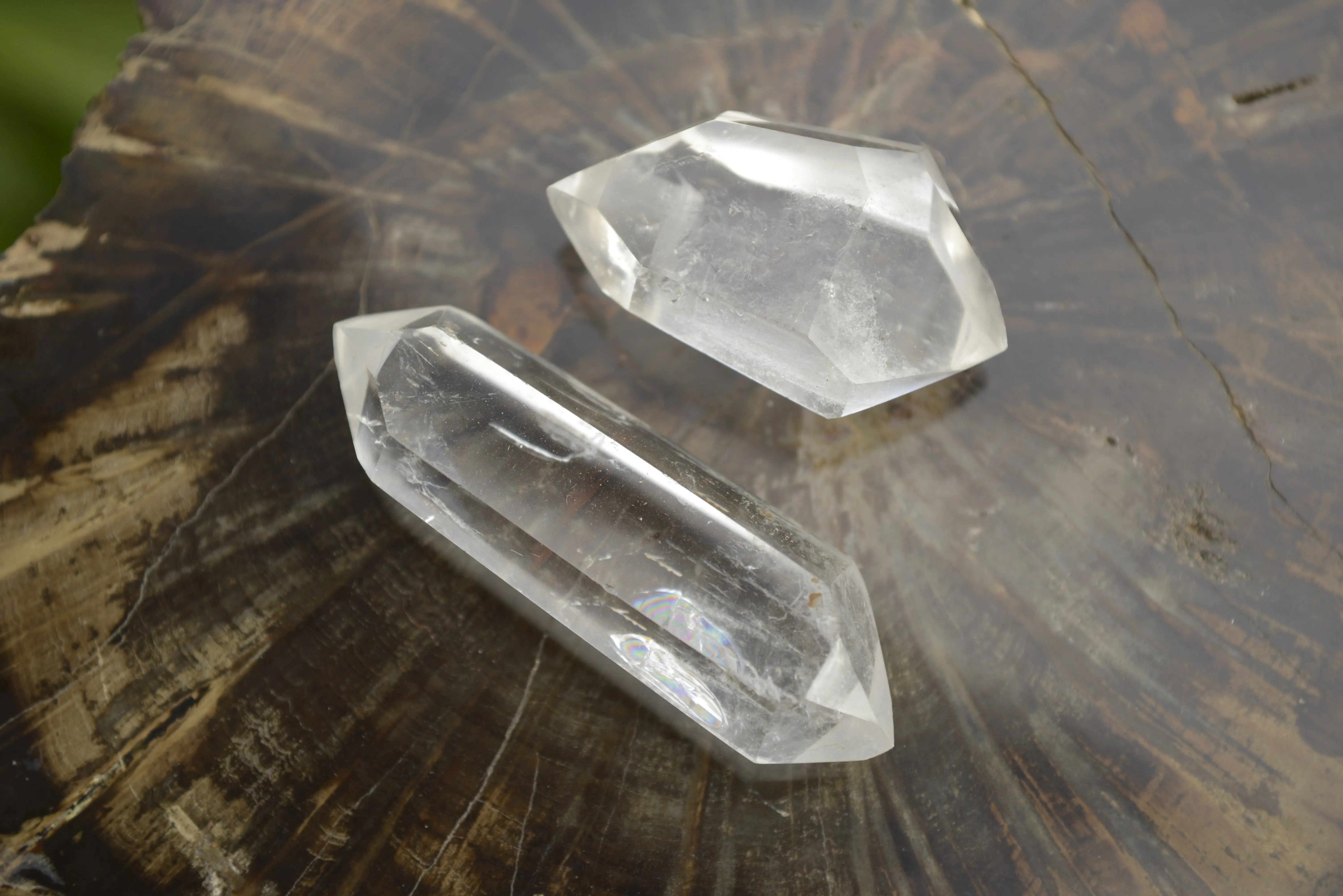 Polished Small Double Terminated Clear Quartz Crystals x 24 From Madagascar