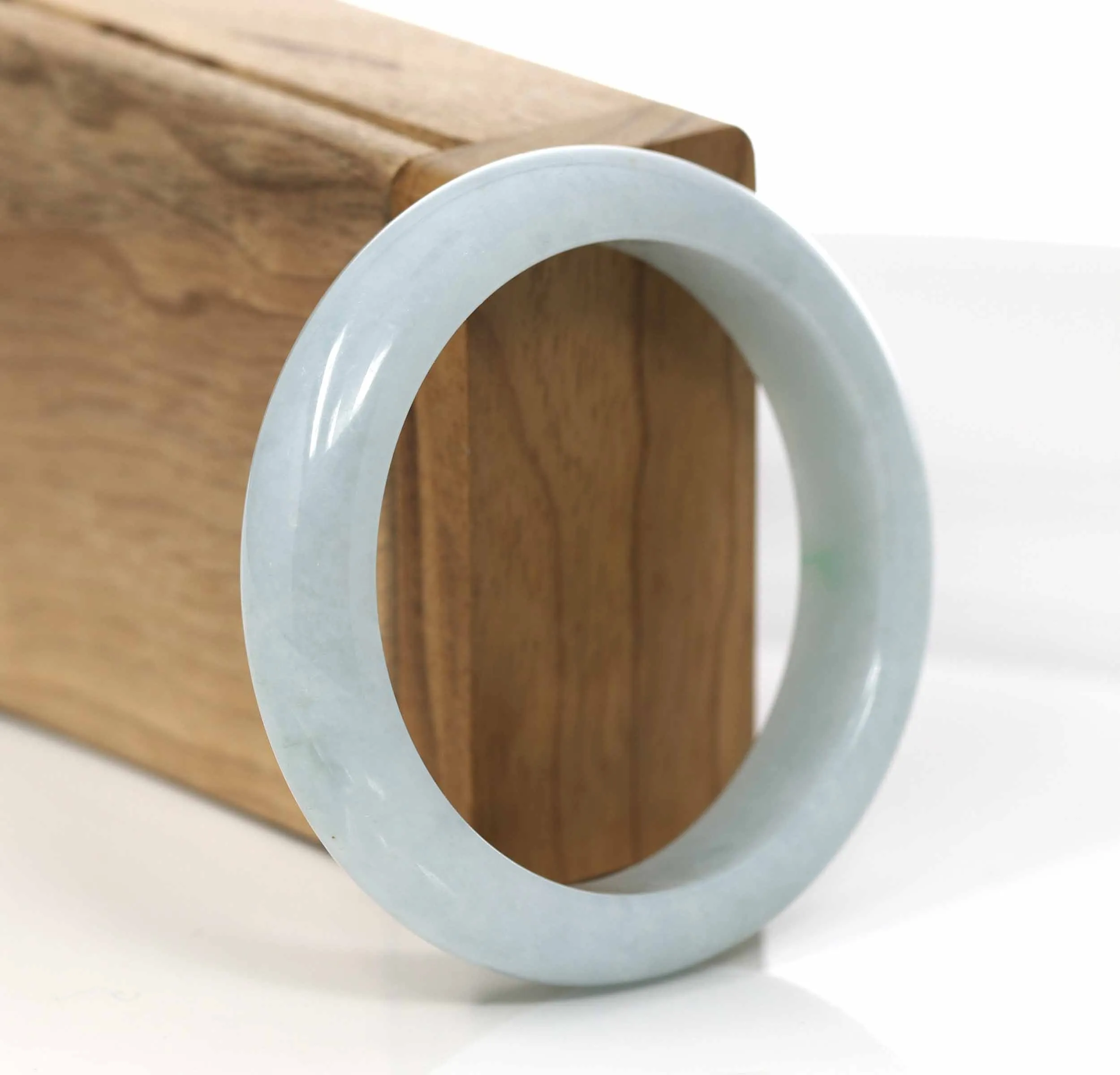 "Classic Bangle" Blue- Green Jadeite Jade Bangle (55.51 mm) #663