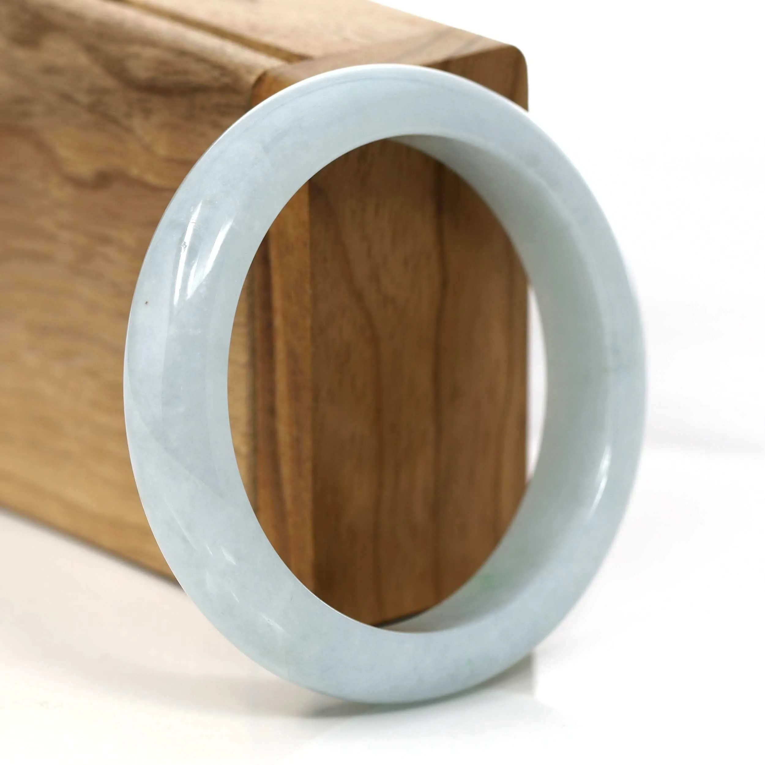 "Classic Bangle" Blue- Green Jadeite Jade Bangle (55.51 mm) #663