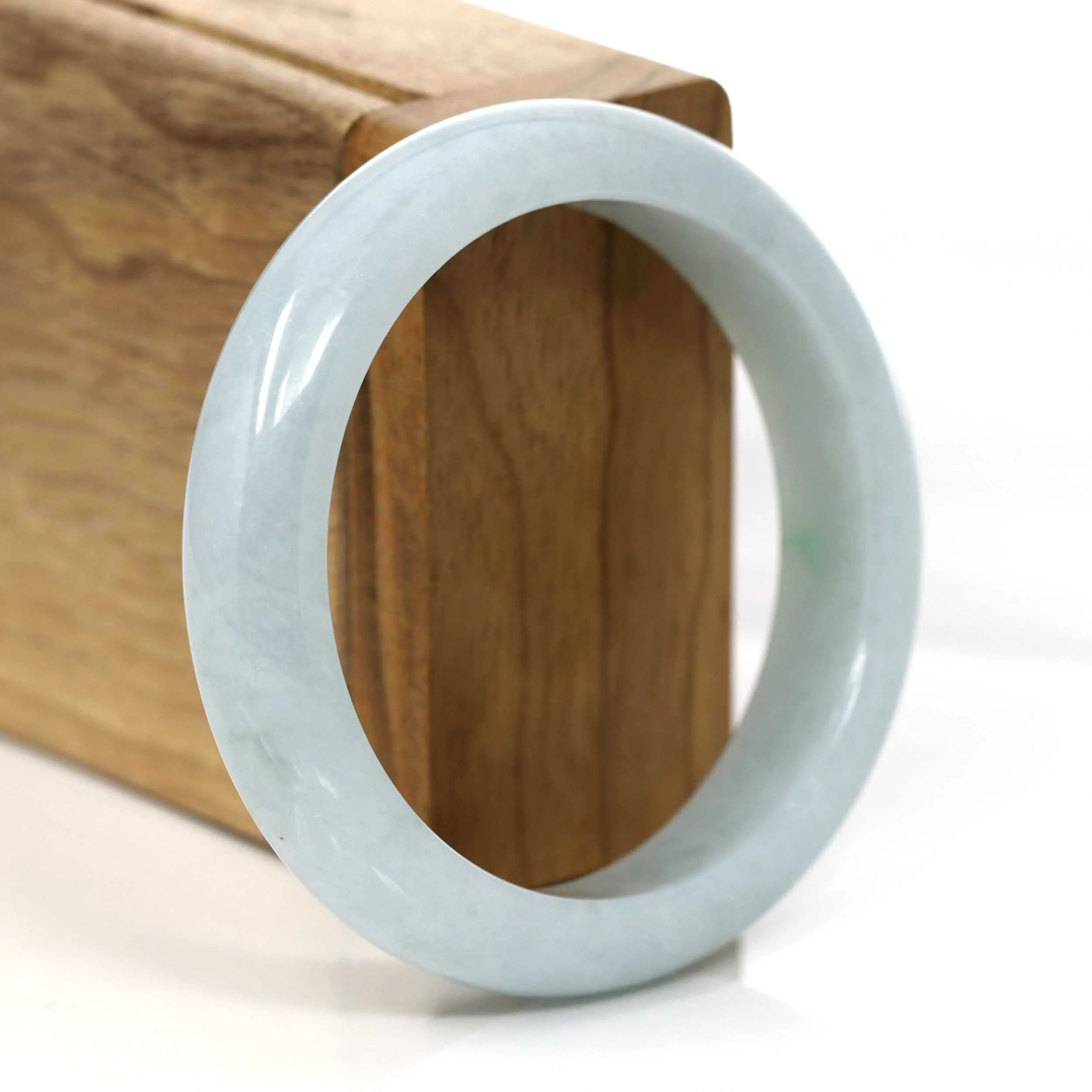 "Classic Bangle" Blue- Green Jadeite Jade Bangle (55.51 mm) #663
