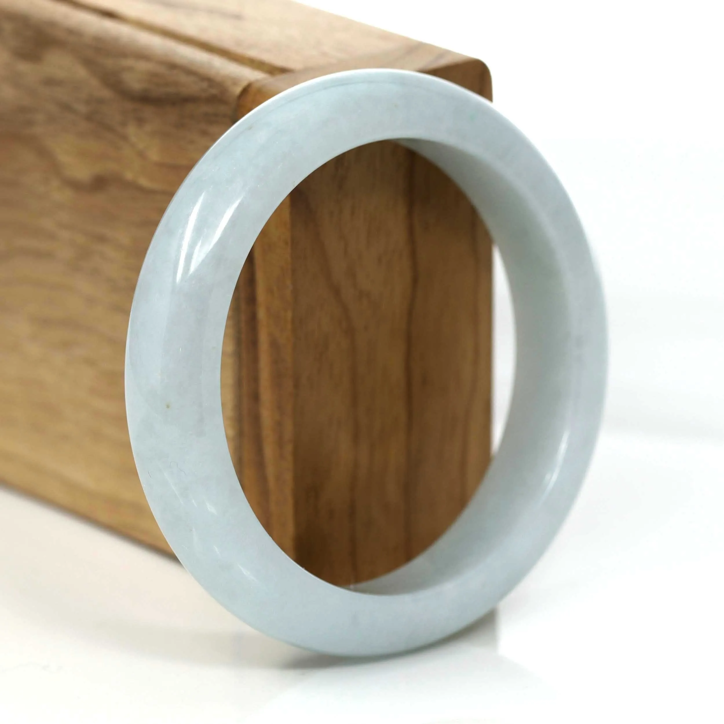 "Classic Bangle" Blue- Green Jadeite Jade Bangle (55.51 mm) #663