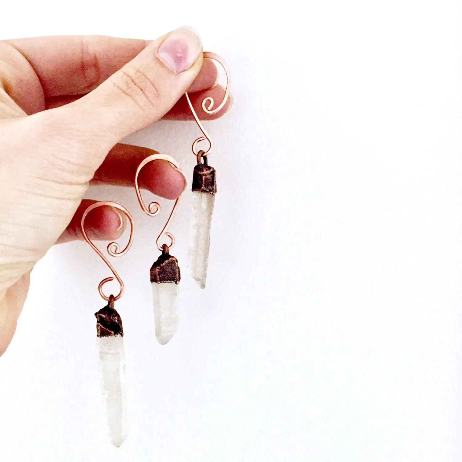 Raw crystal ornament | Quartz crystal ornament