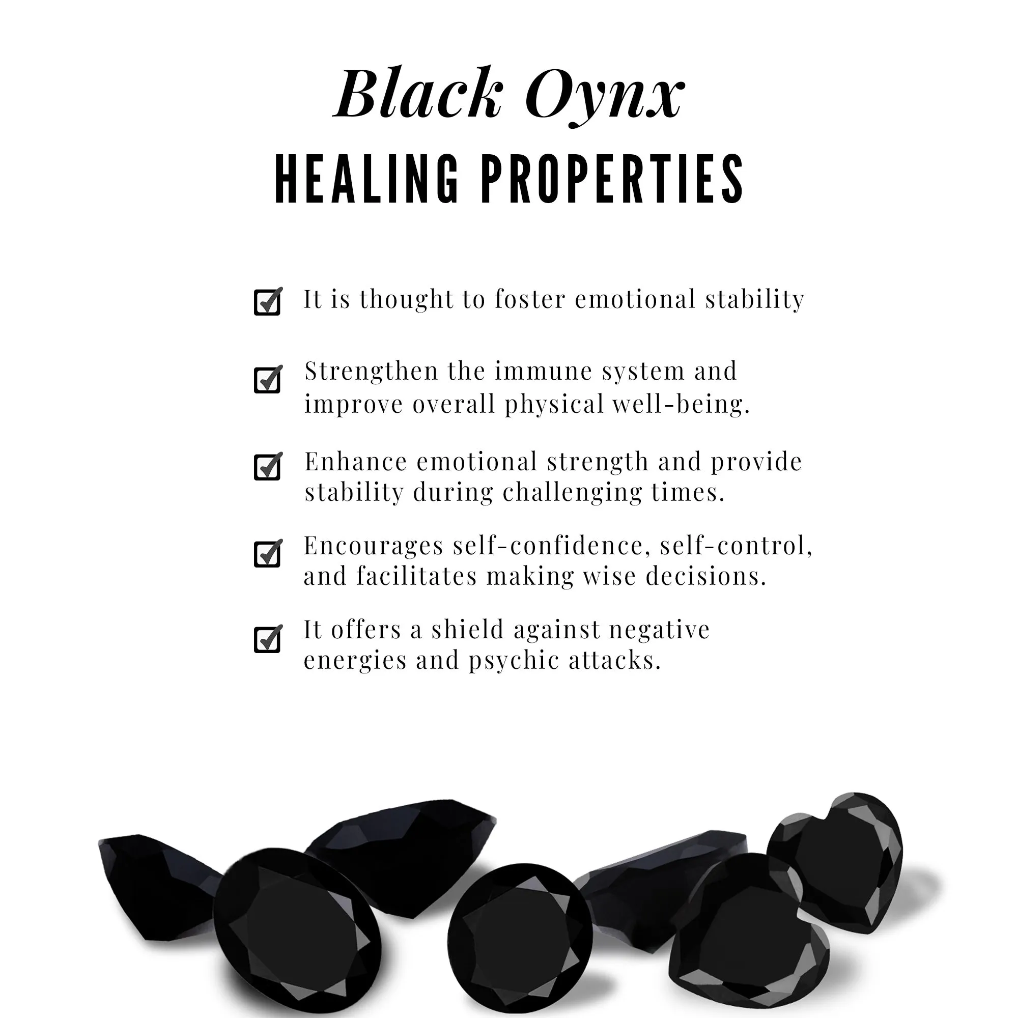 Real Black Onyx Infinity Jewelry Set with Moissanite