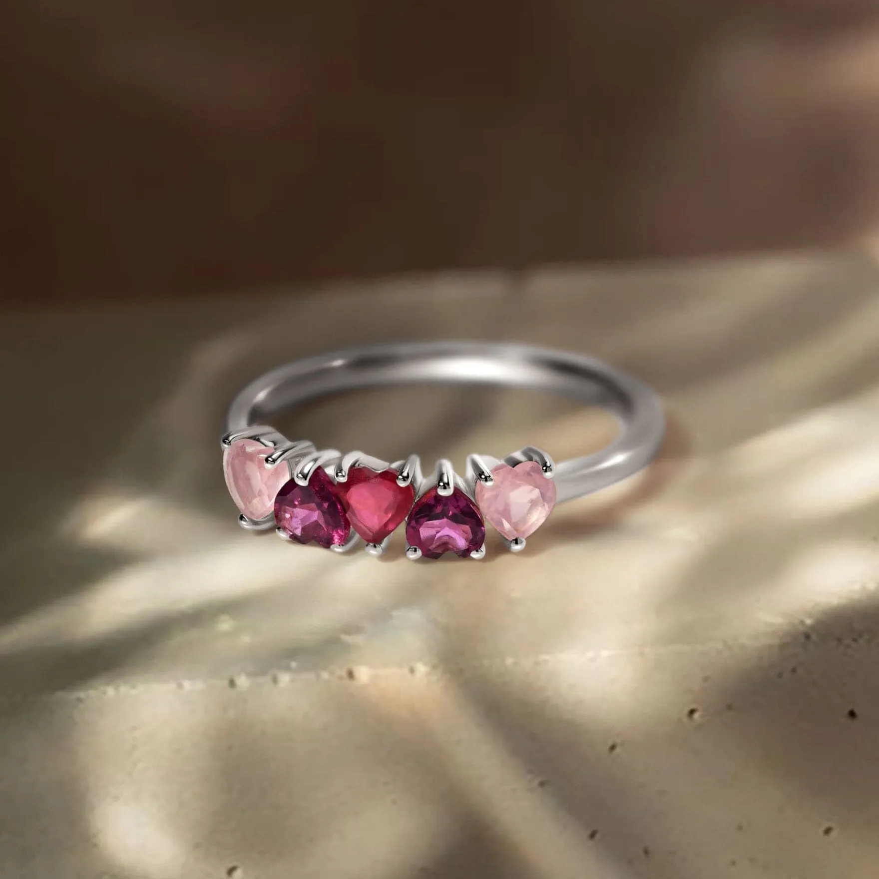Rose Quartz Rhodolite Ring - Crush On You