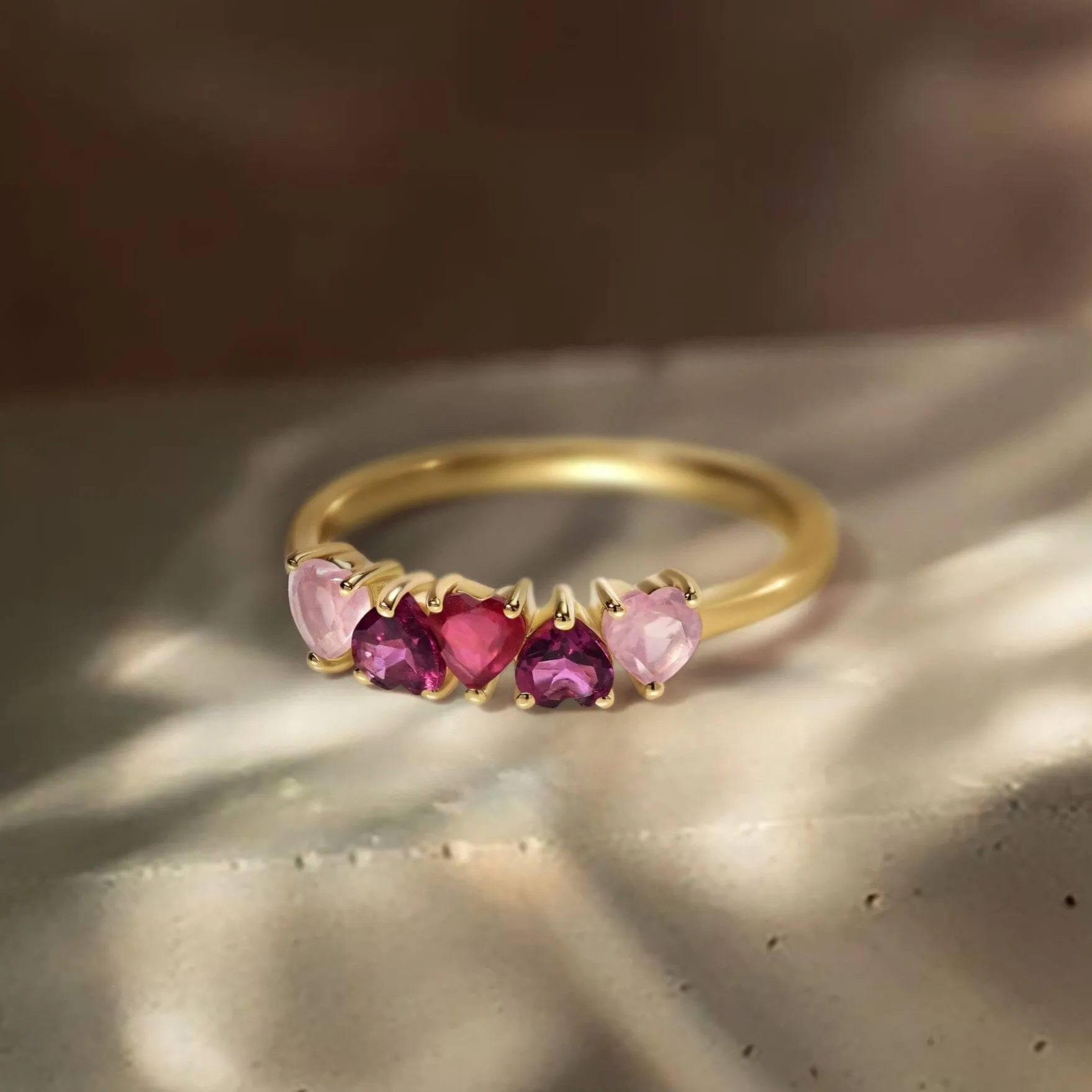 Rose Quartz Rhodolite Ring - Crush On You