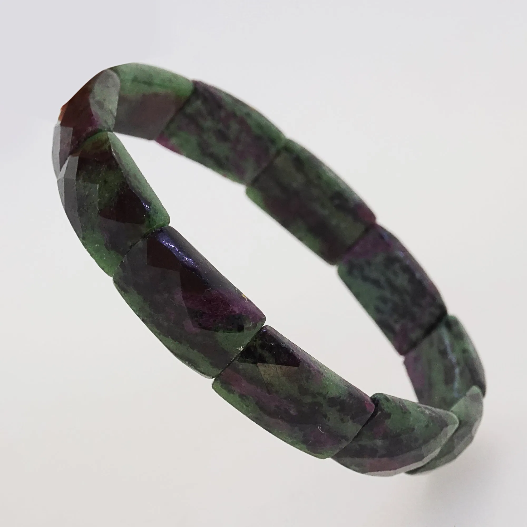Ruby Zoisite Faceted Bangle