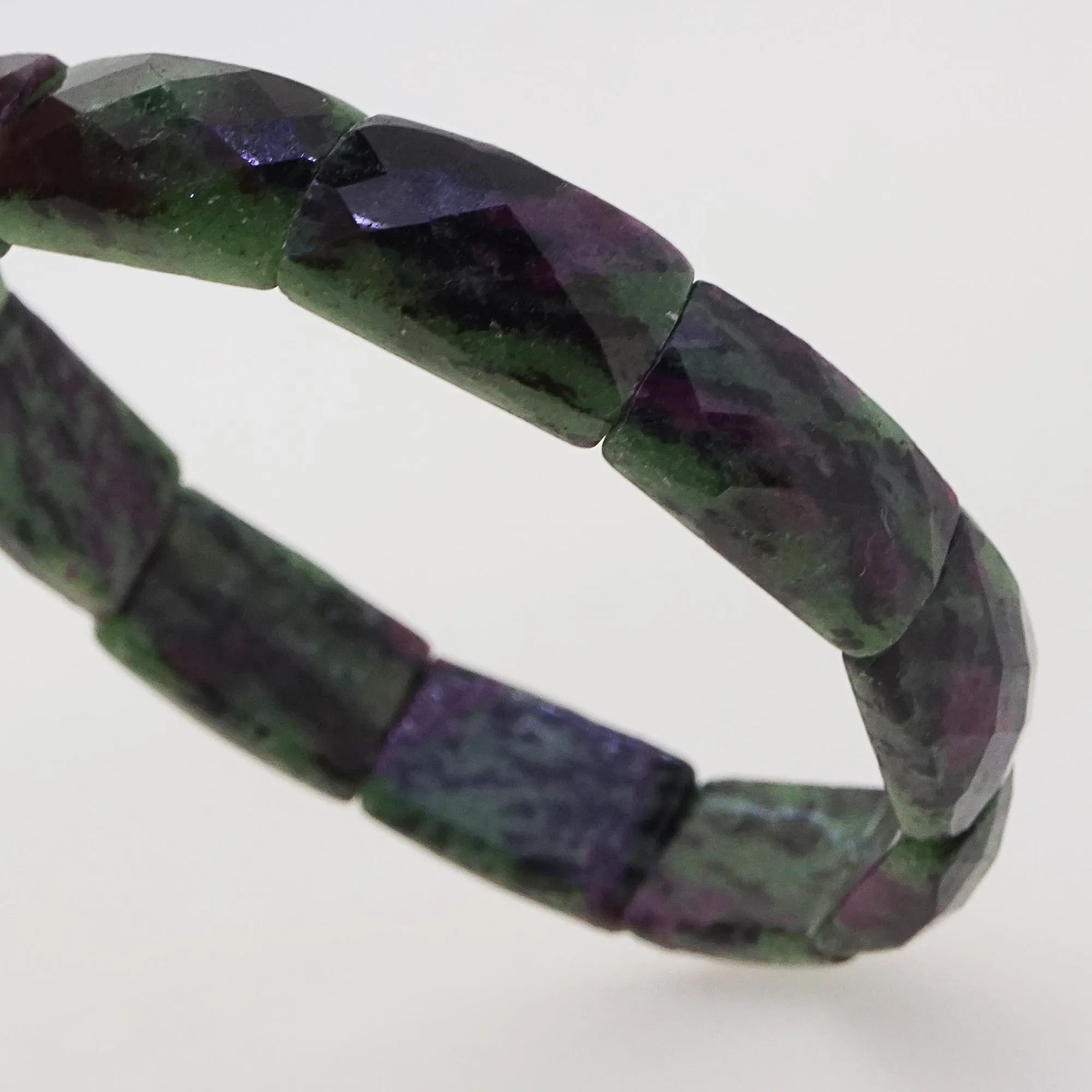 Ruby Zoisite Faceted Bangle