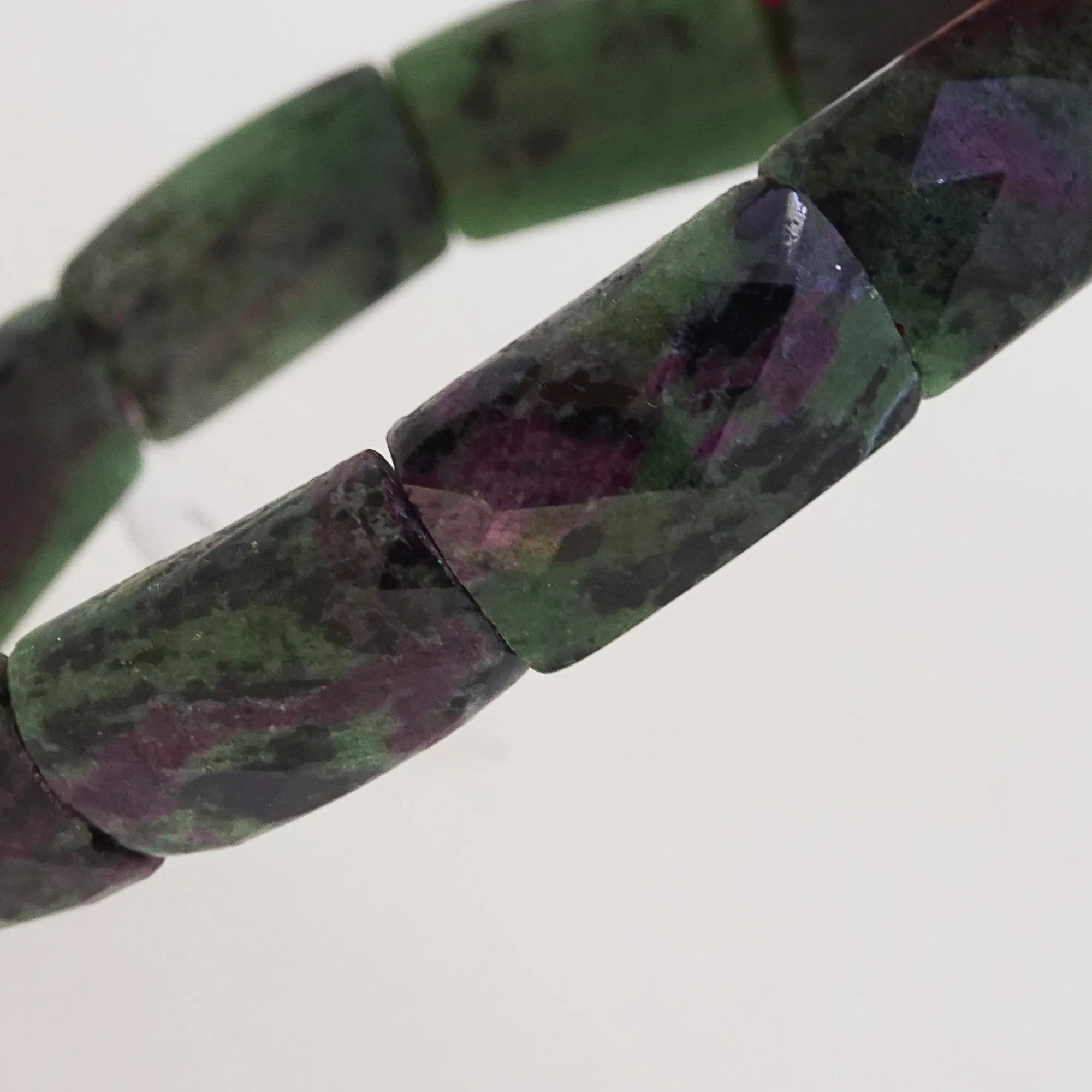 Ruby Zoisite Faceted Bangle
