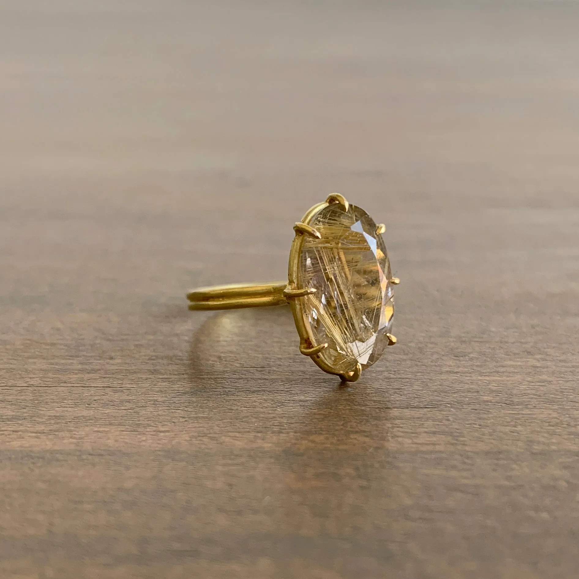 Rutilated Quartz Oval Ring