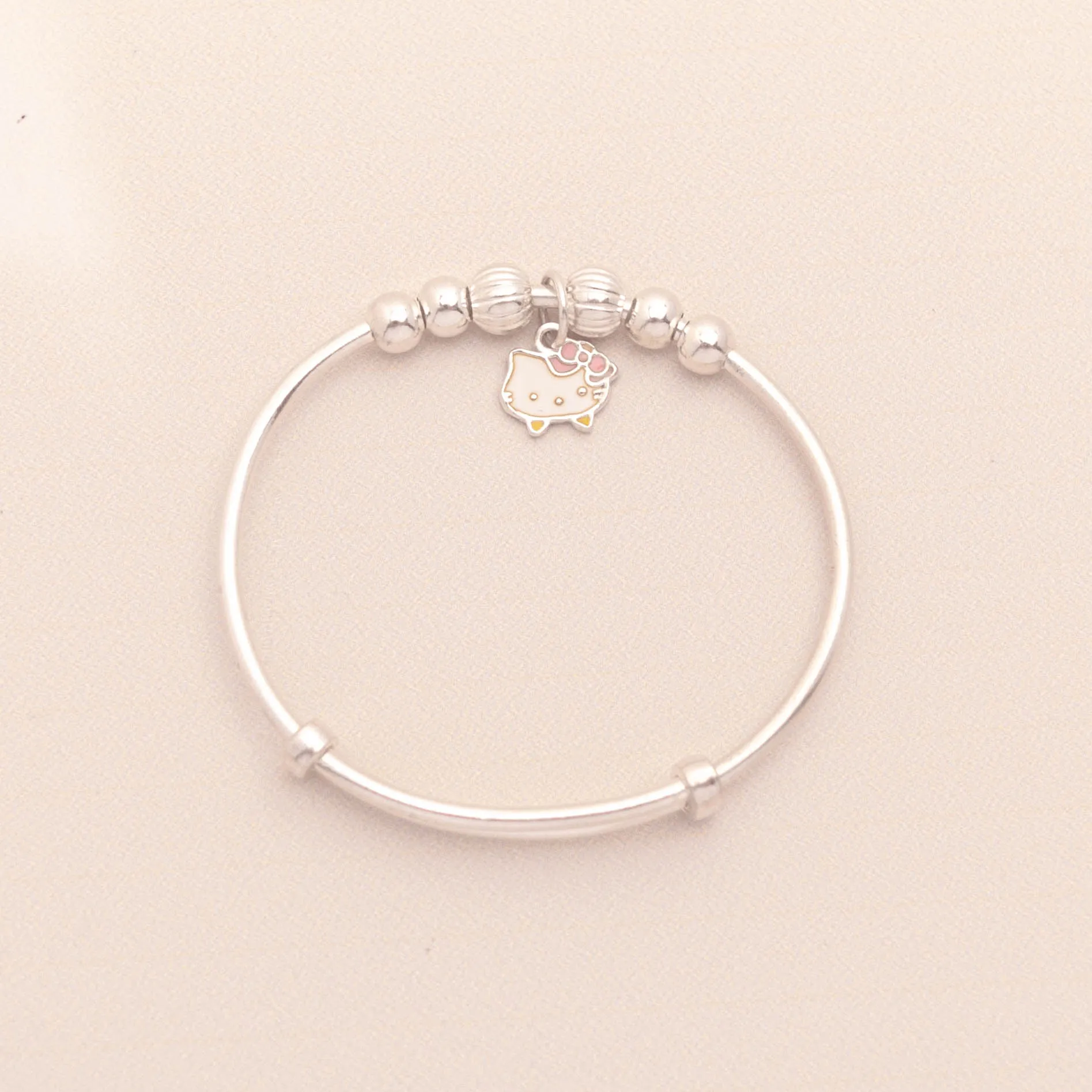 S990 Adjustable Dangling Kitty Baby Bangle