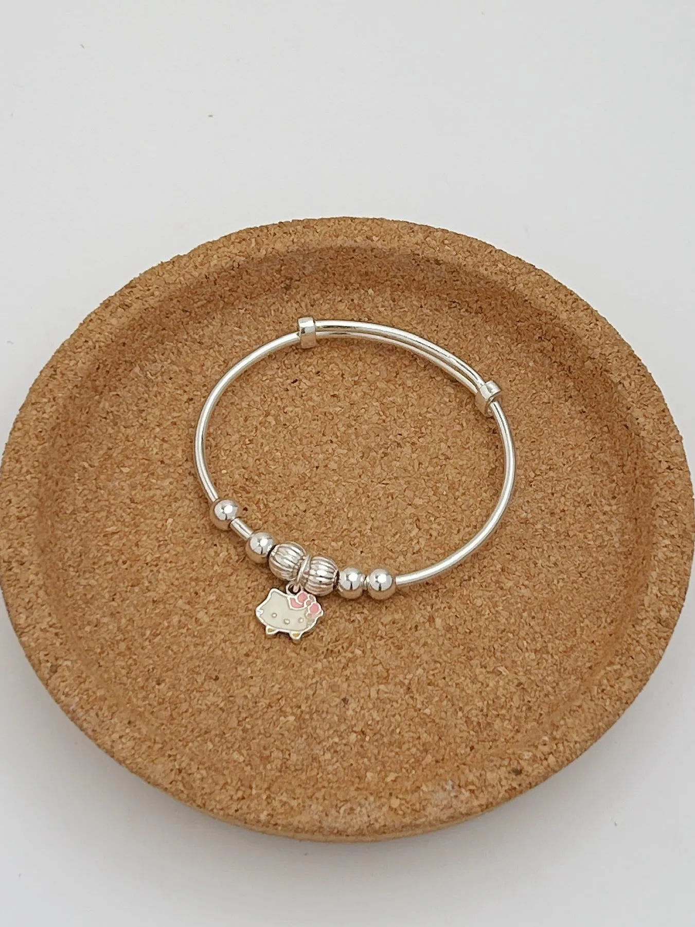 S990 Adjustable Dangling Kitty Baby Bangle