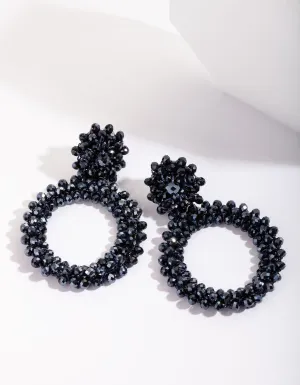 Sapphire-Blue Beaded Drop Earring
