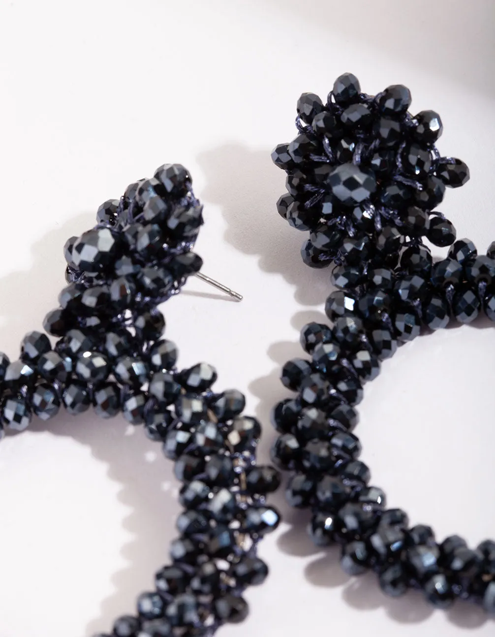 Sapphire-Blue Beaded Drop Earring