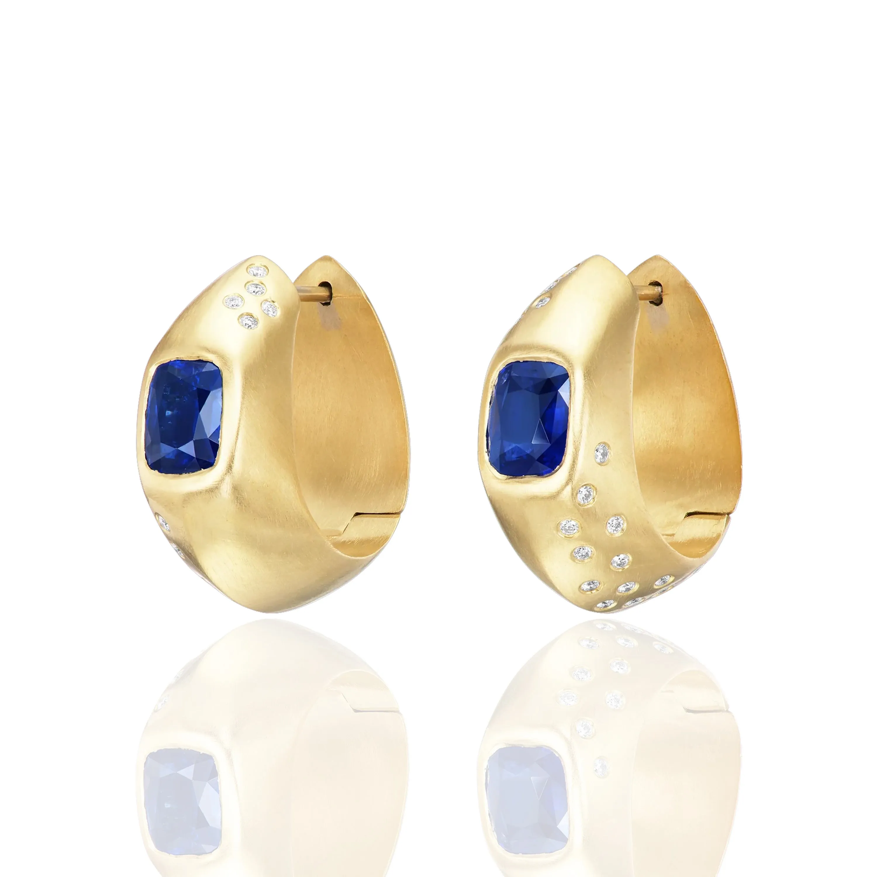 Sapphire Hinged Hoops