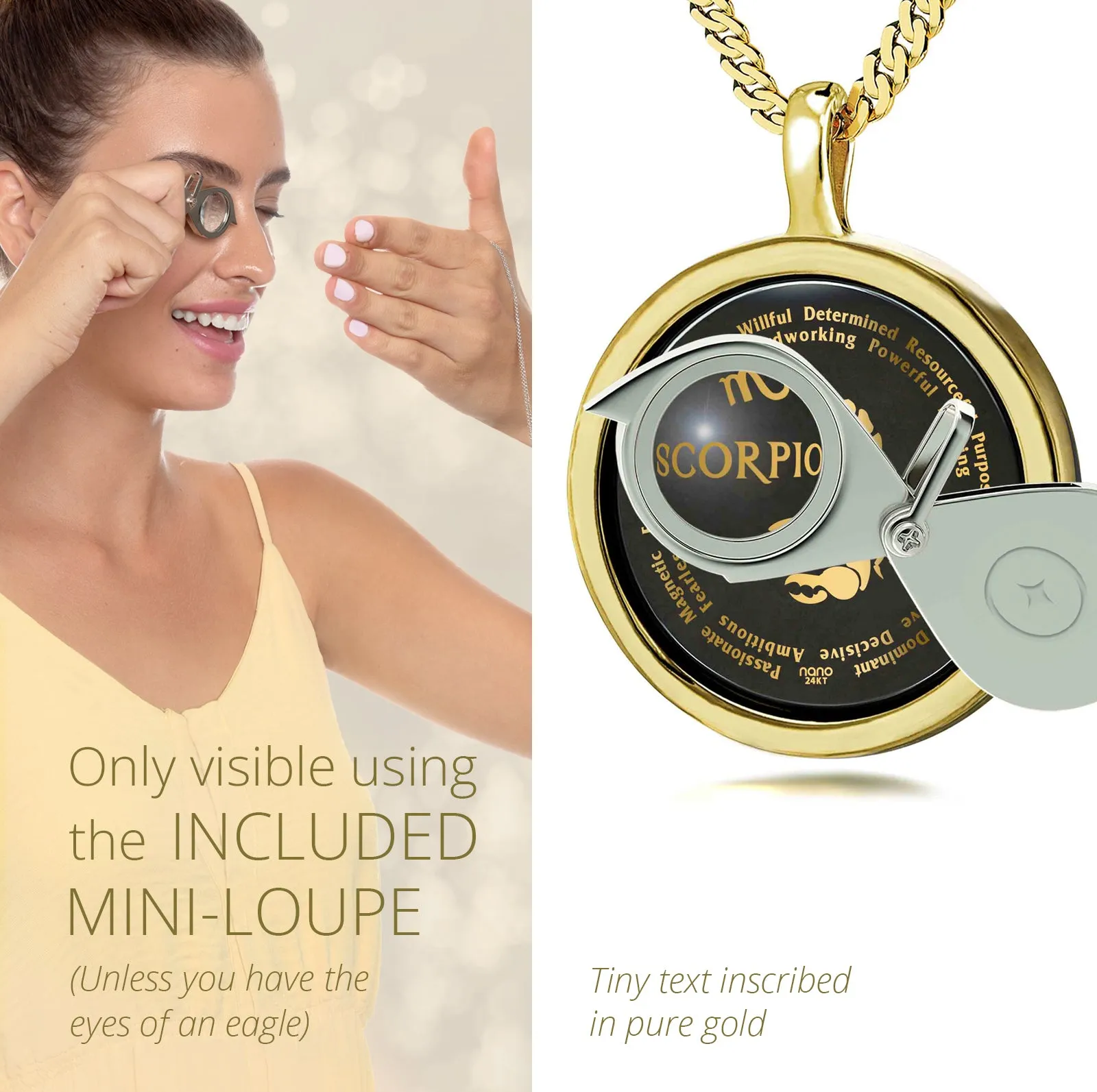 Scorpio Necklaces for Lovers of the Zodiac 24k Gold Inscribed