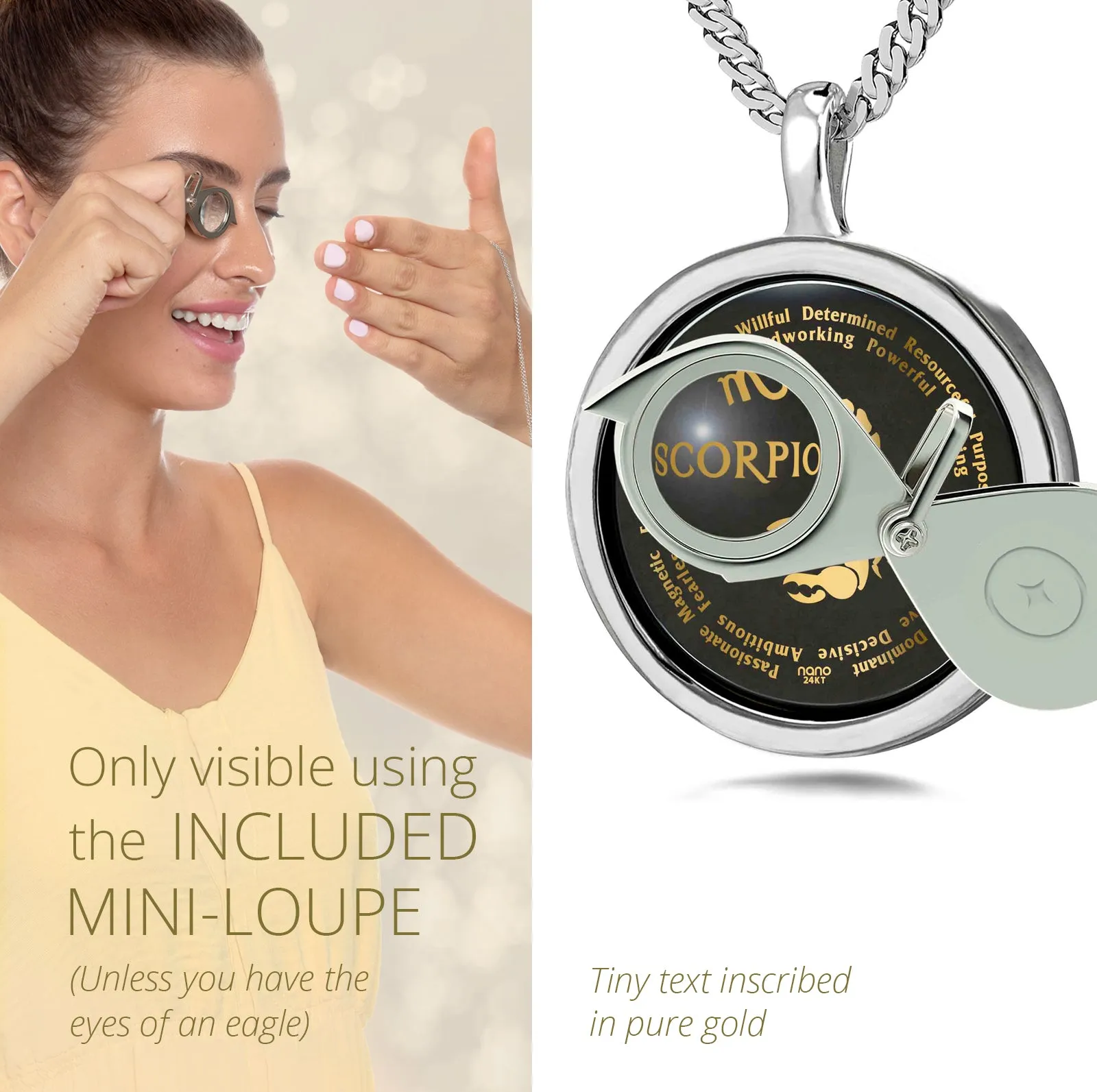 Scorpio Necklaces for Lovers of the Zodiac 24k Gold Inscribed