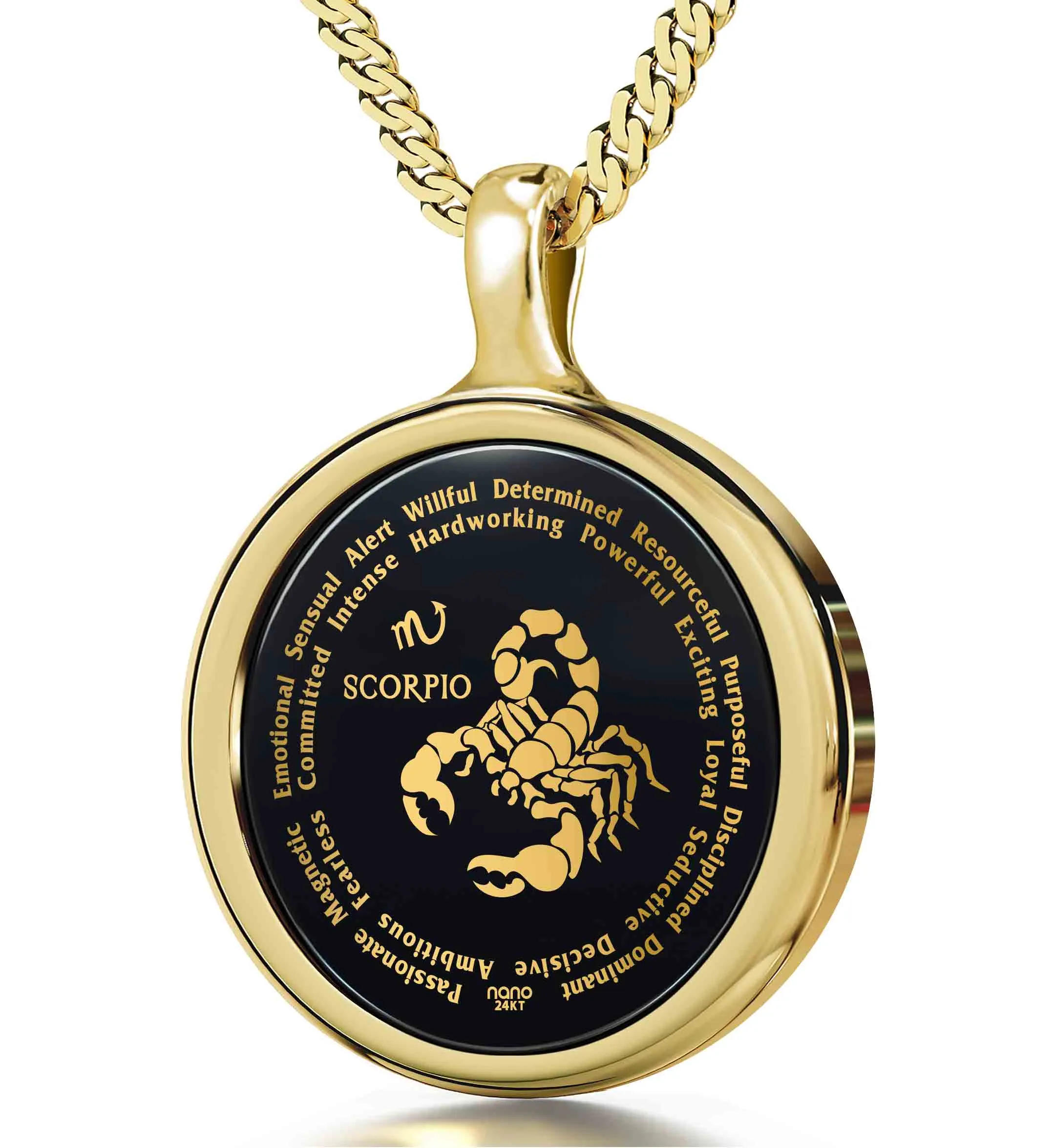 Scorpio Necklaces for Lovers of the Zodiac 24k Gold Inscribed