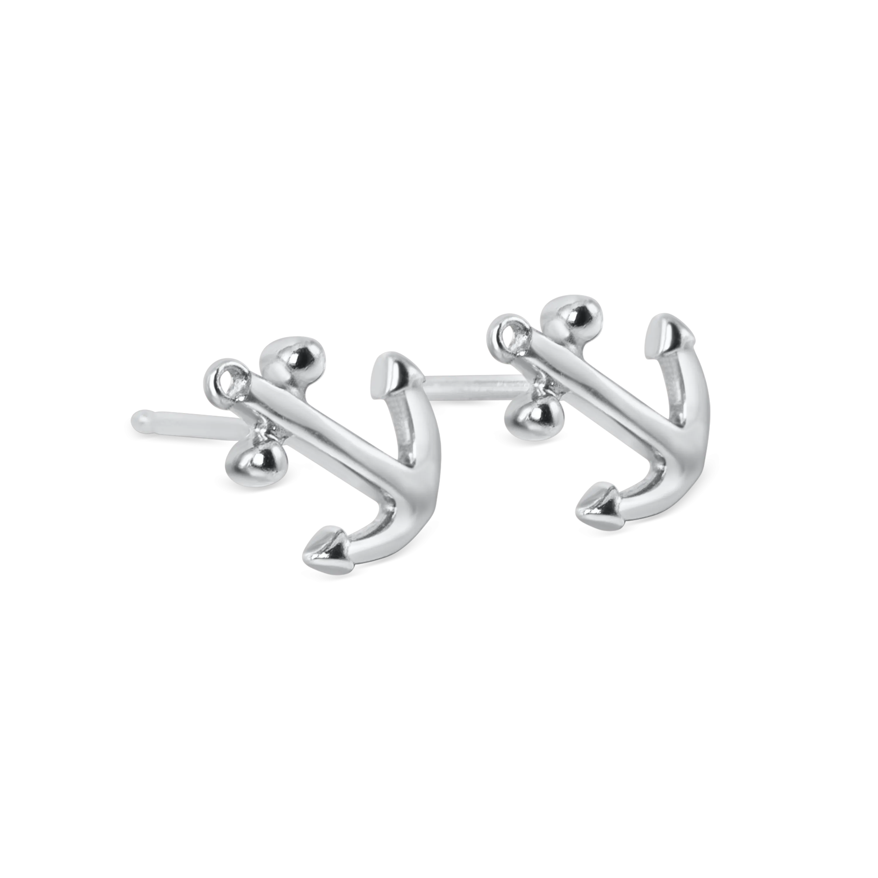 Set of Ladies Anchor Necklace, Bracelet, Stud Earrings from Nau-T-Girl in Silver with Imitation Blue Stone