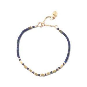Sierra Bracelet, Lapis Lazuli & Serpentine, Gold