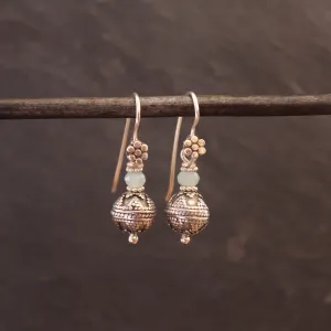 Silver Bali Granulation Bead Earrings