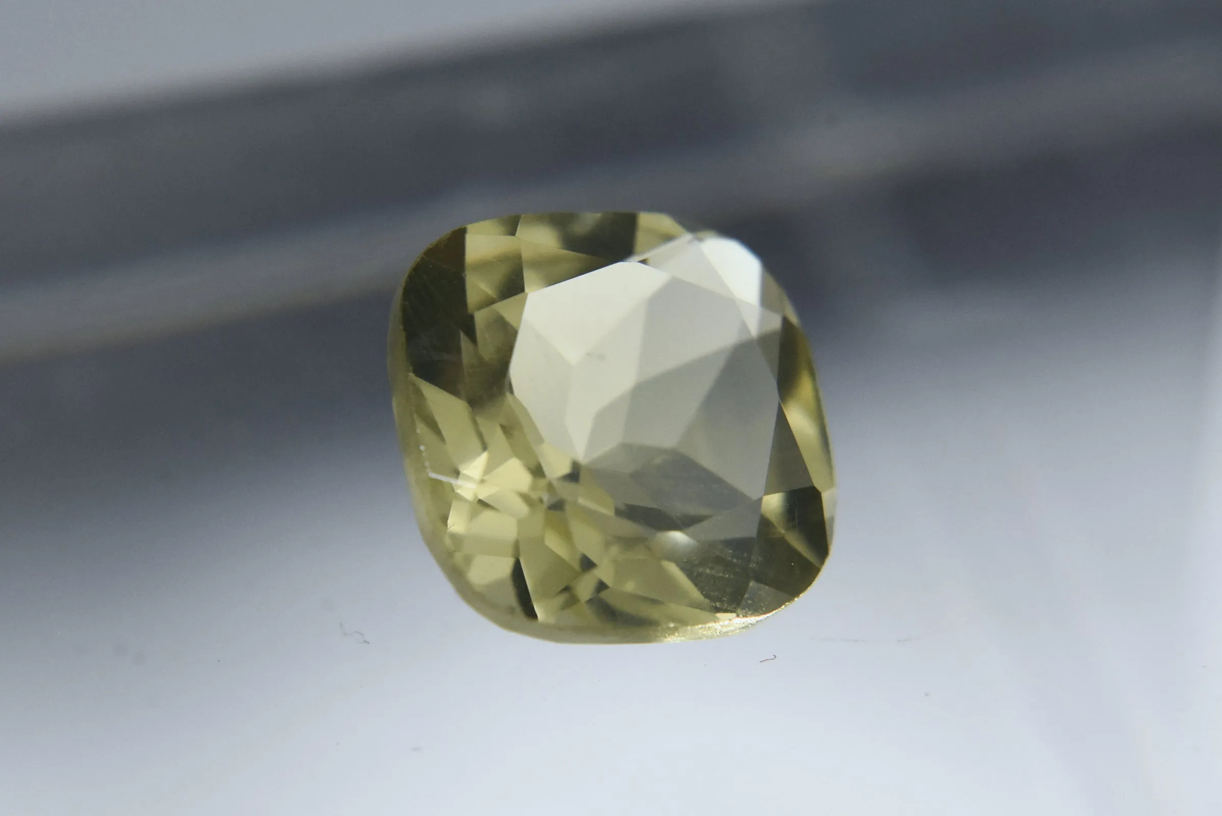 Single Cushion Cut Lemon Quartz Gemstone