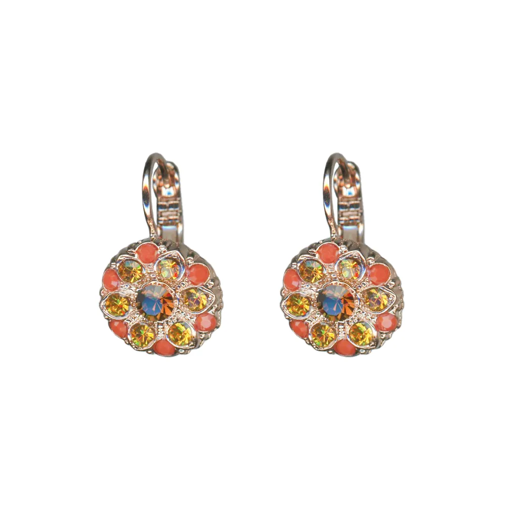 Small Guardian Angel Leverback Earrings in "Pumpkin Spice" - Rose Gold