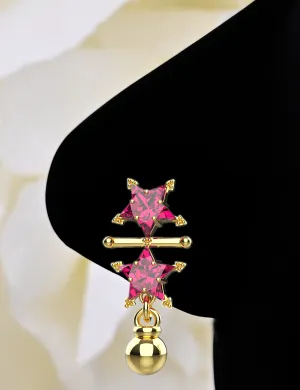 Star Dangle Nose Ring | Indian Nose Stud Gold Jewelry