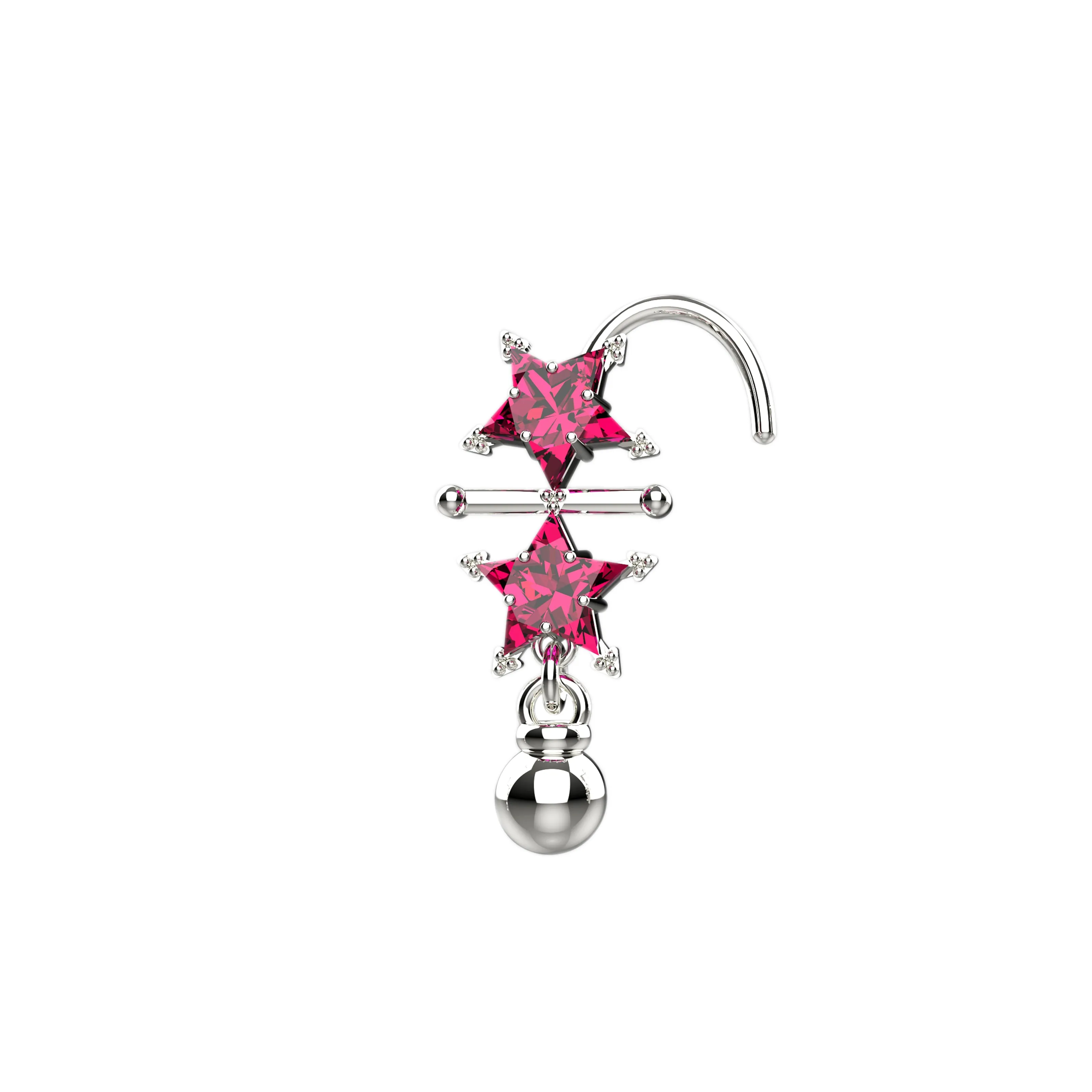 Star Dangle Nose Ring | Indian Nose Stud Gold Jewelry