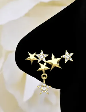 Star Nose Ring Piercing – Elegant Dangle Nose Ring for Women