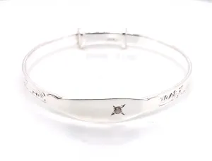 Sterling Silver Cz Baby Bangle