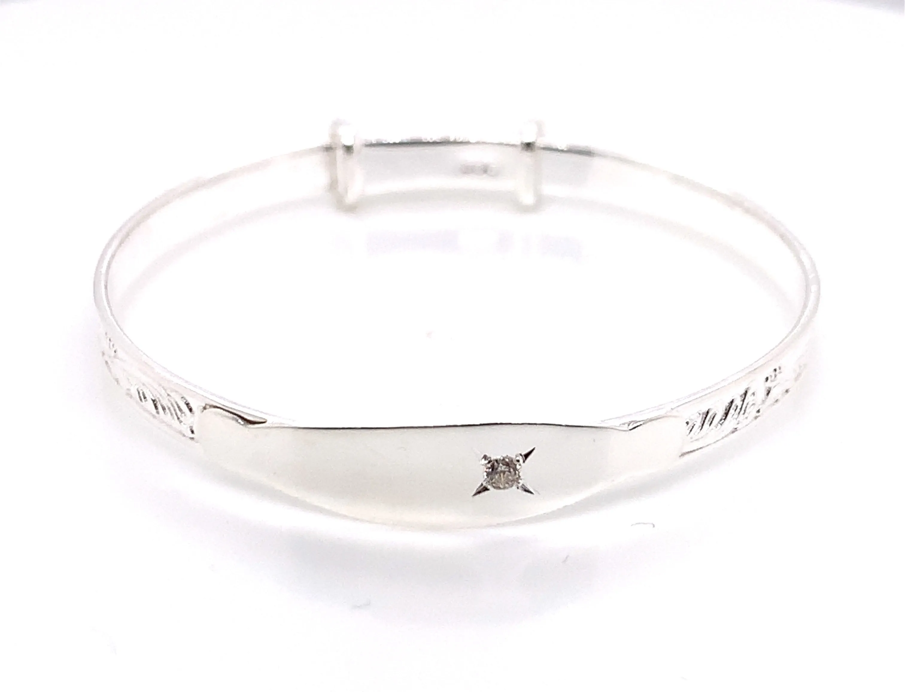 Sterling Silver Cz Baby Bangle