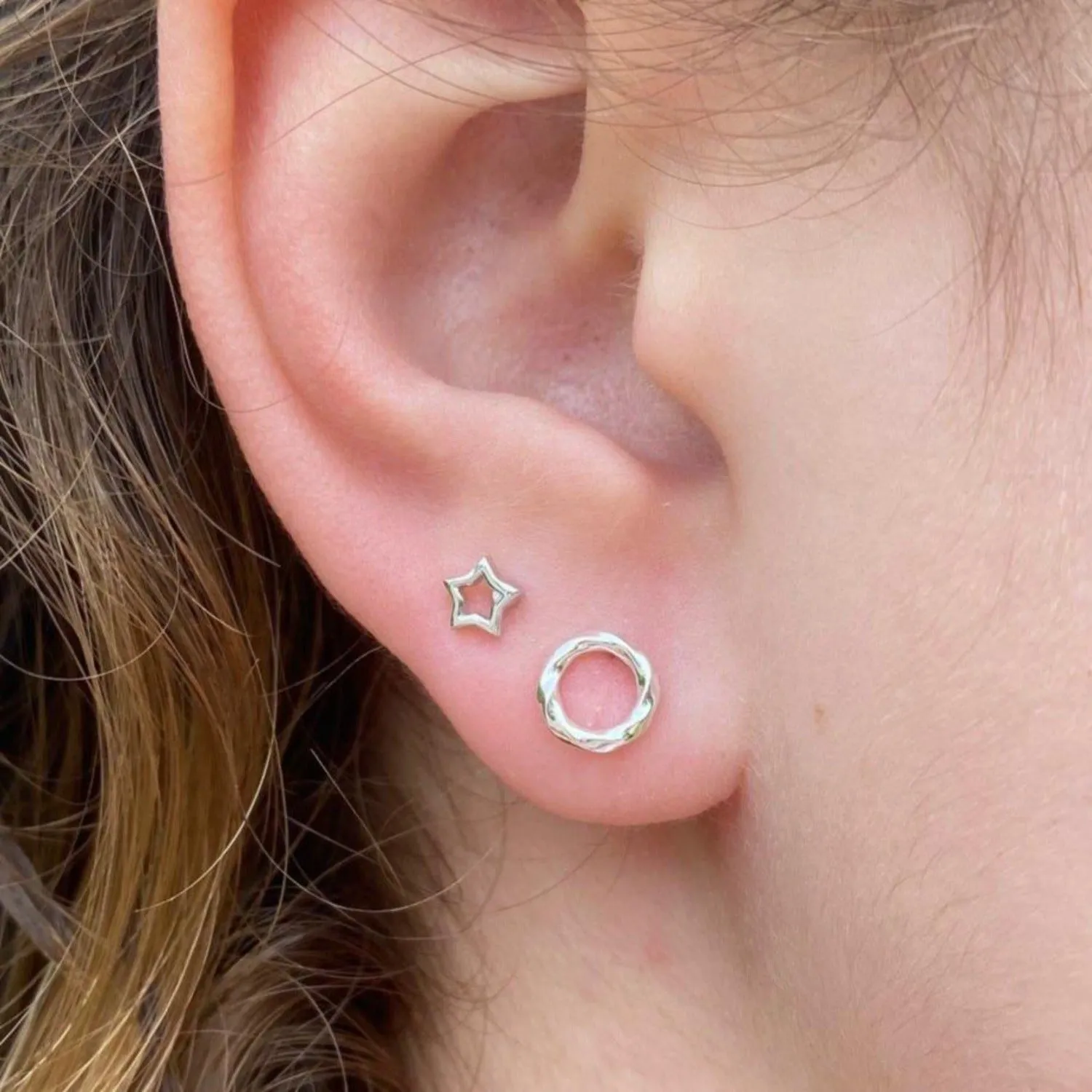 Sterling Silver Twisted Rope Stud Earrings