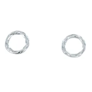 Sterling Silver Twisted Rope Stud Earrings