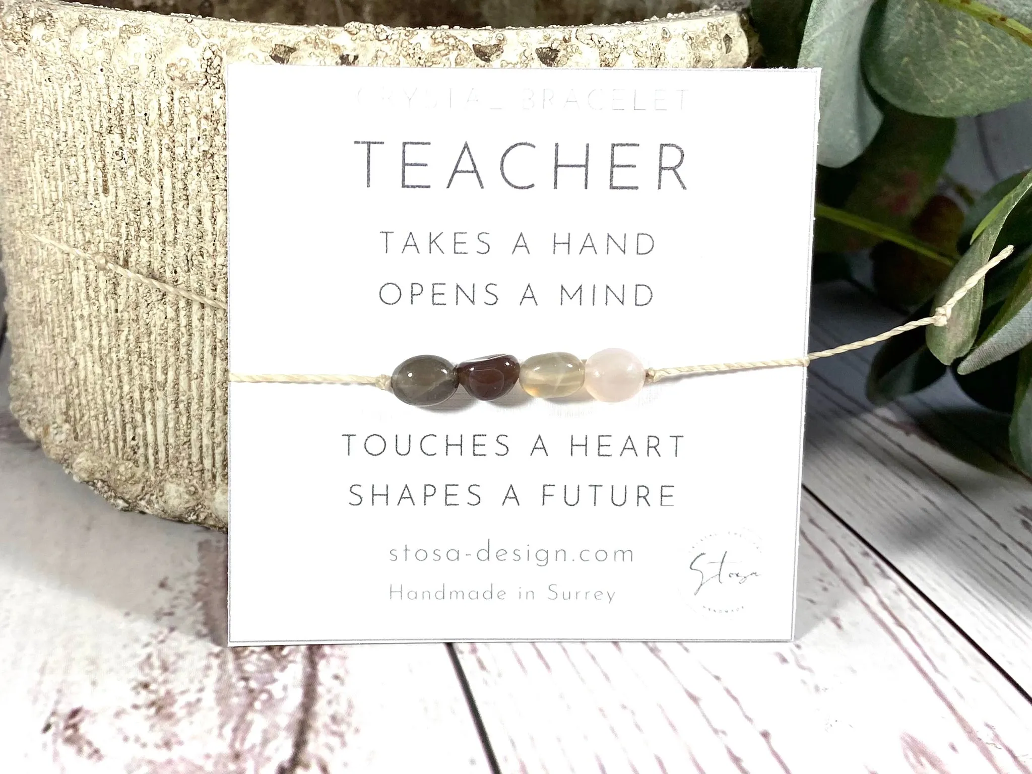 Teacher Gift Card - Crystal Bracelets