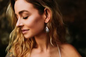 Tibetan Onyx Inlay Earrings