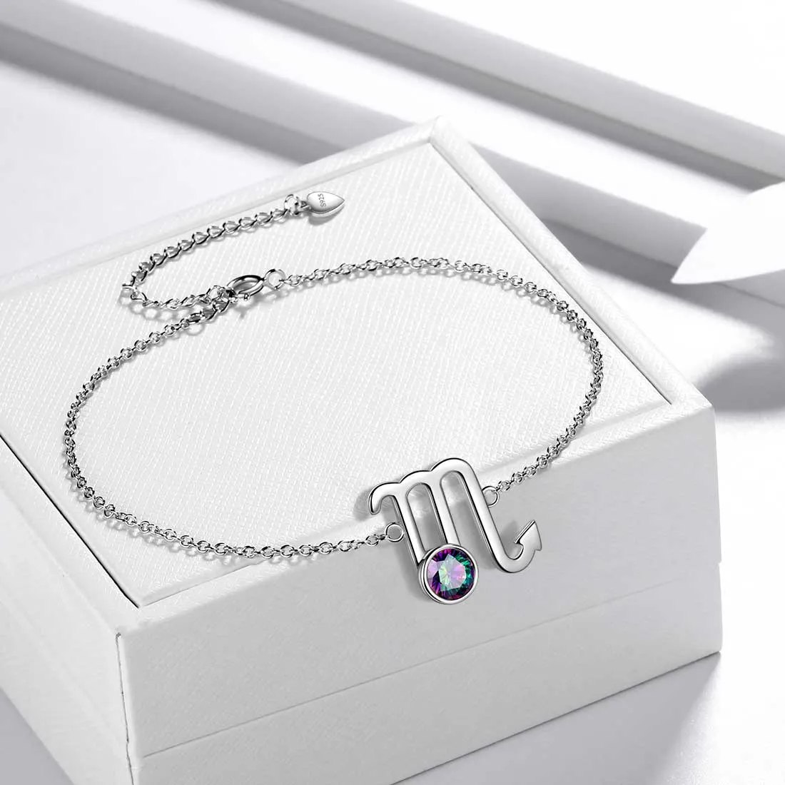 Tokyo Mart Scorpio Bracelet Women Girls Jewelry Birthday Gift Mystic Topaz Sterling Silver