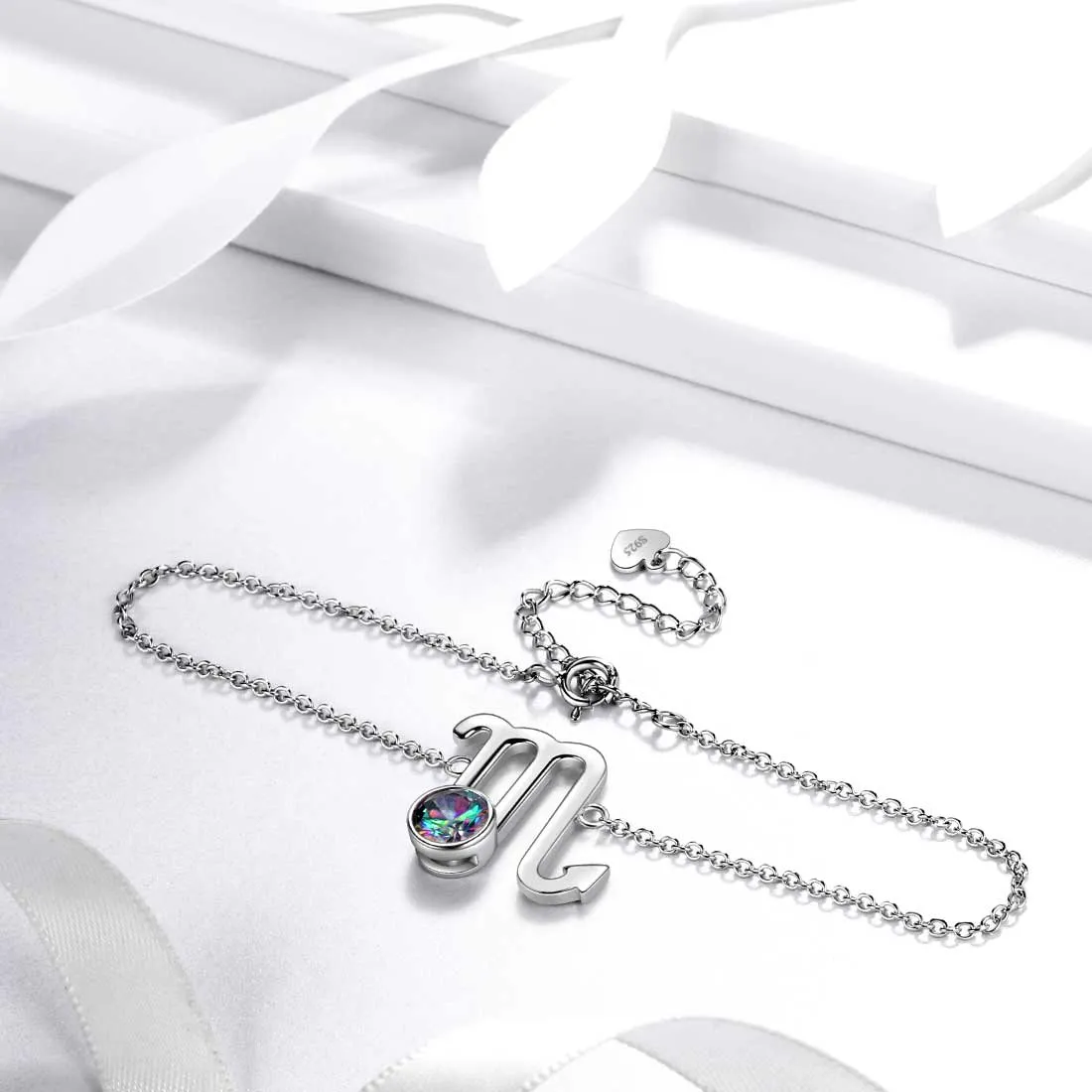 Tokyo Mart Scorpio Bracelet Women Girls Jewelry Birthday Gift Mystic Topaz Sterling Silver